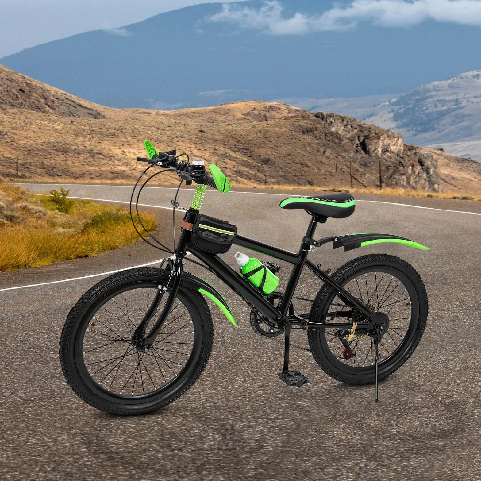 VTT 20 pouces acier carbone freinage vélo montagne support gobelet garde-boue homme femme 85 kg