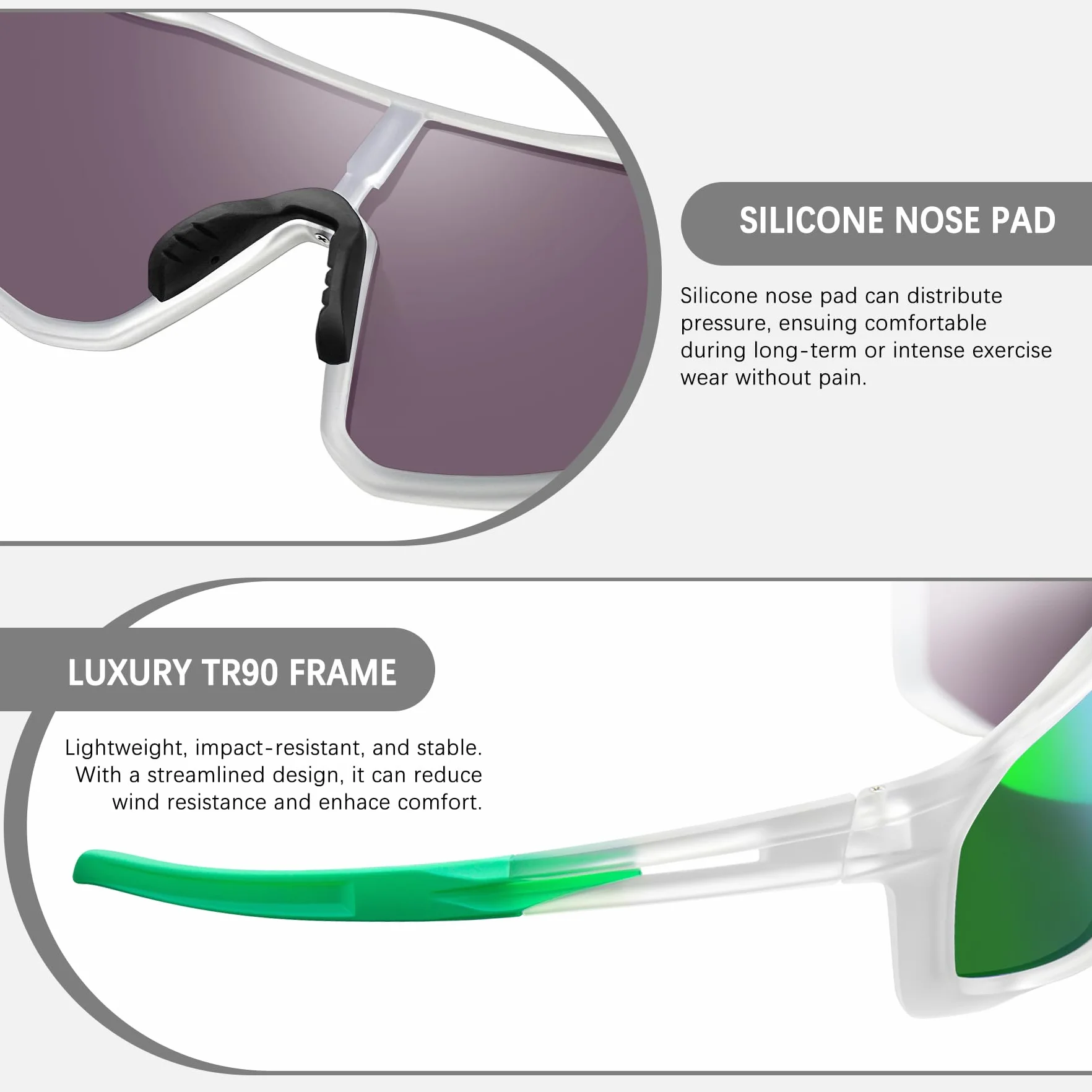 Joopin Lunettes de Soleil Sports Polarisées UV400 pour Hommes Femmes