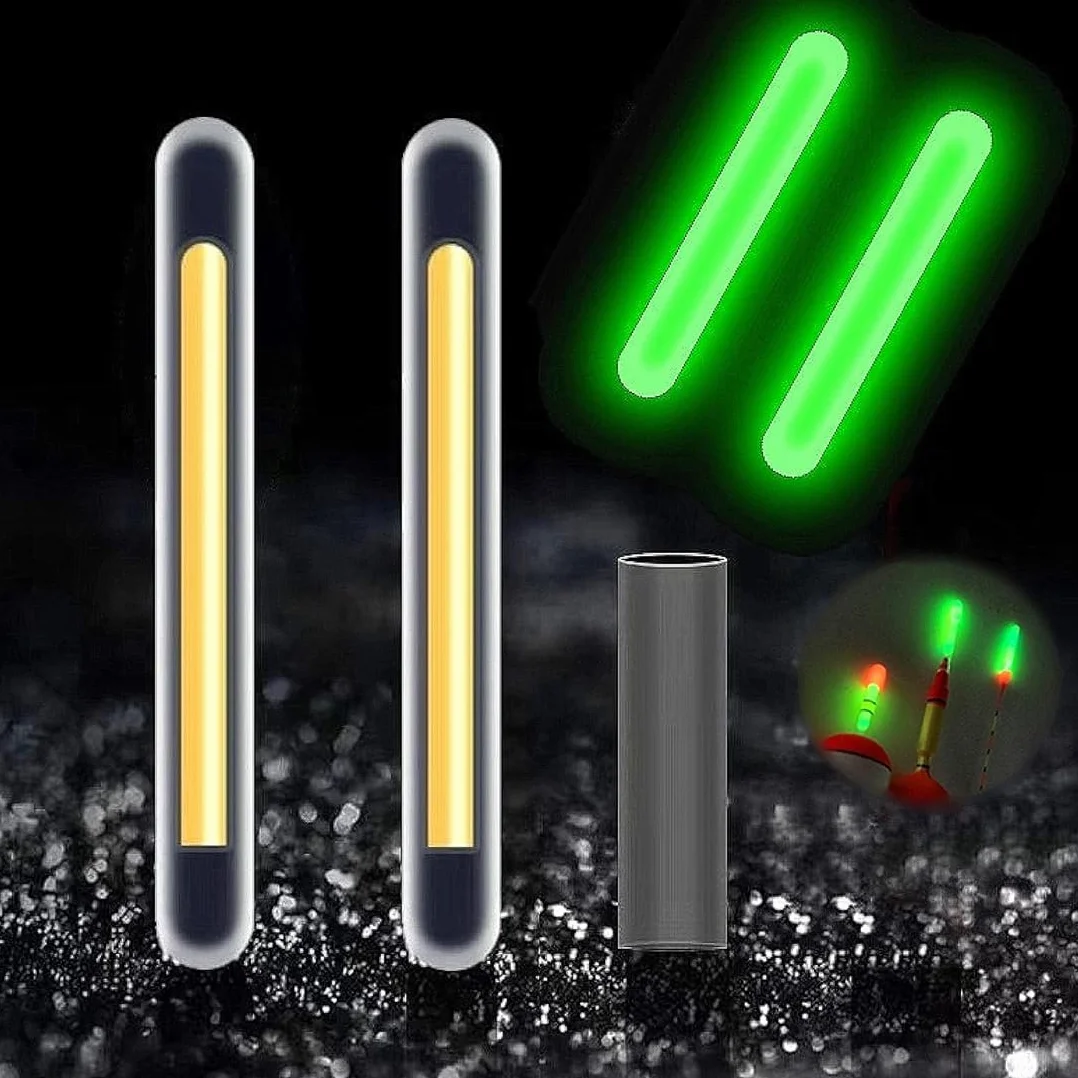 Lumière de pêche de Nuit, Bâtons Lumineux pour Canne à Pêche, Starlight Peche, Glow Stick Pêche de Nuit, Lumières De Bobber De Pêche Vert Fluorescent Lumière, pour Pêche De Nuit (50 pièces)