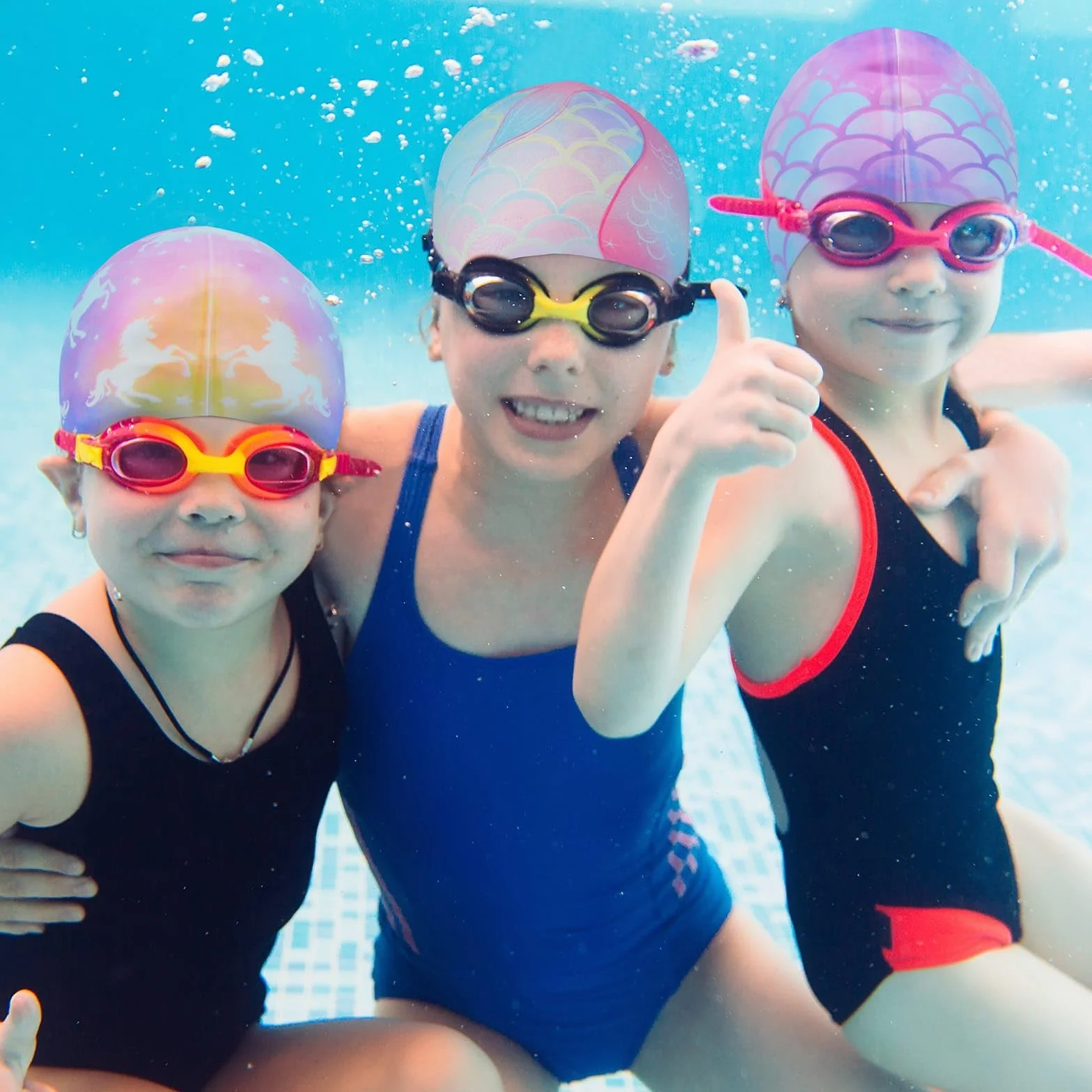 Bonnets de Bain en Silicone Imperméables pour Enfants Lot de 2