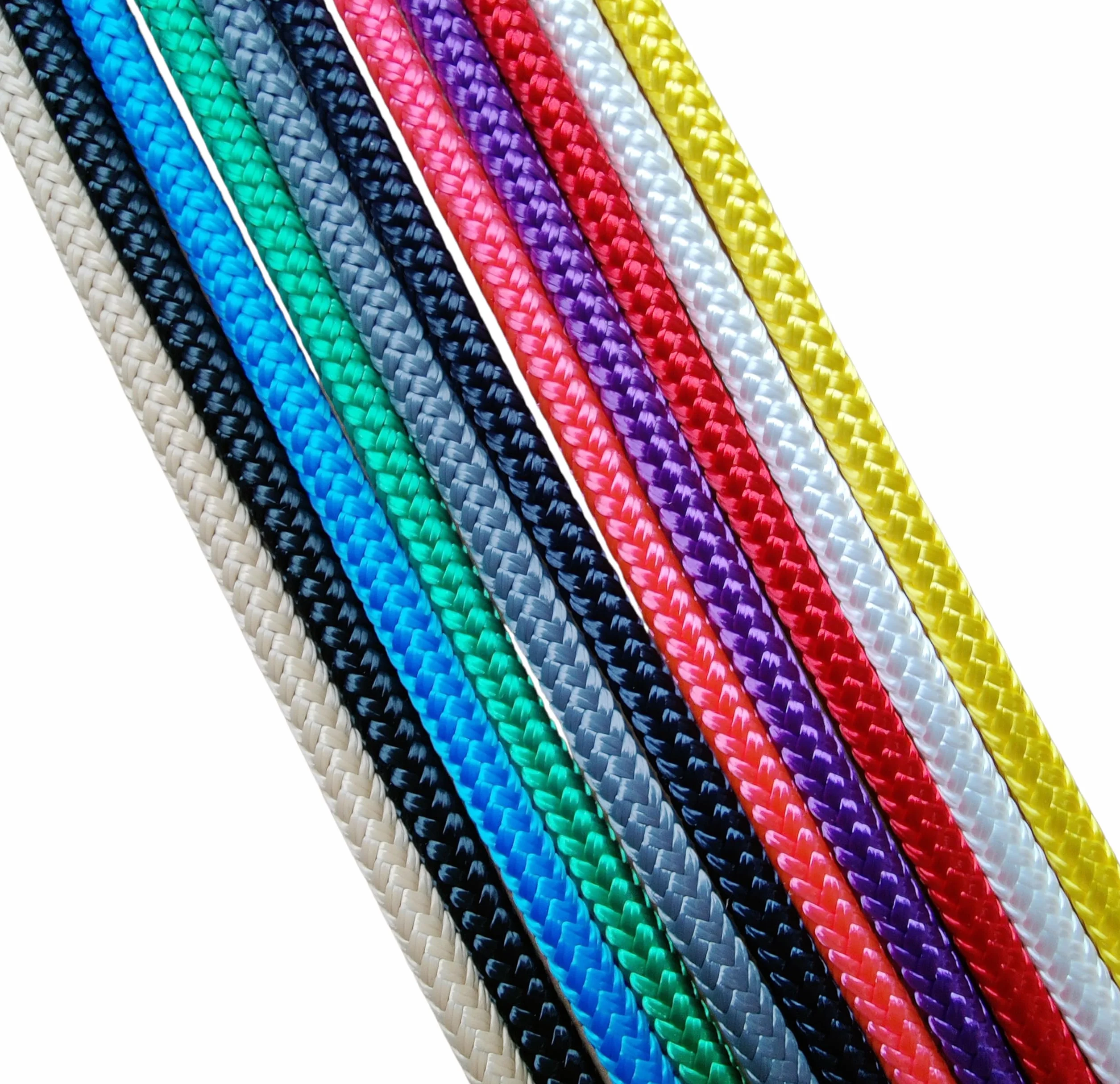 Corde en polyester double tressée 6 mm pour voile, bateau, yacht, canot, exercice équestre, multi-usage, résistante aux intempéries (bleu marine, 1 m)