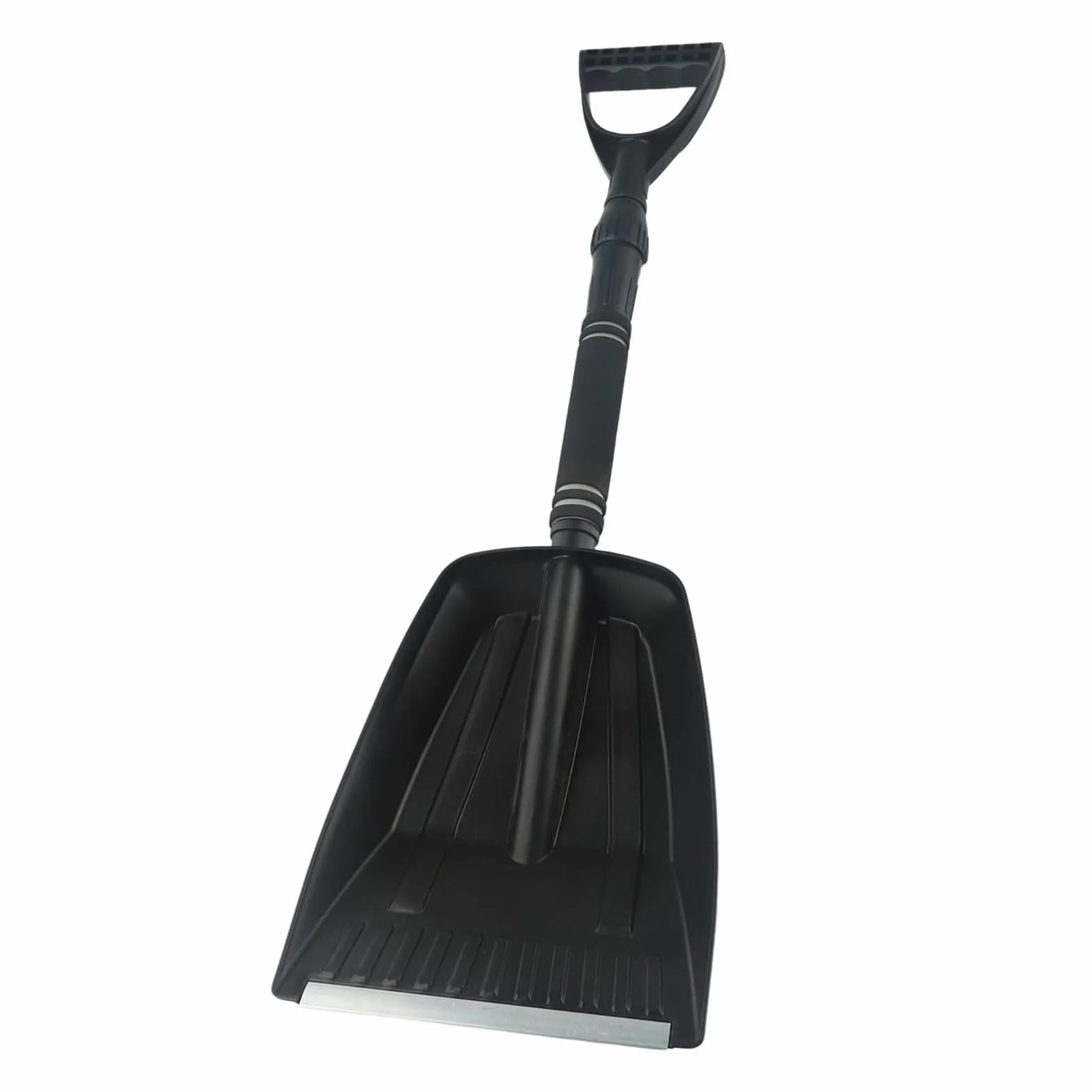 Pelle à neige rétractable pour voiture avec angle réglable, 71-86 cm extensible en aluminium et ABS avec poils à 3 rangées, noir