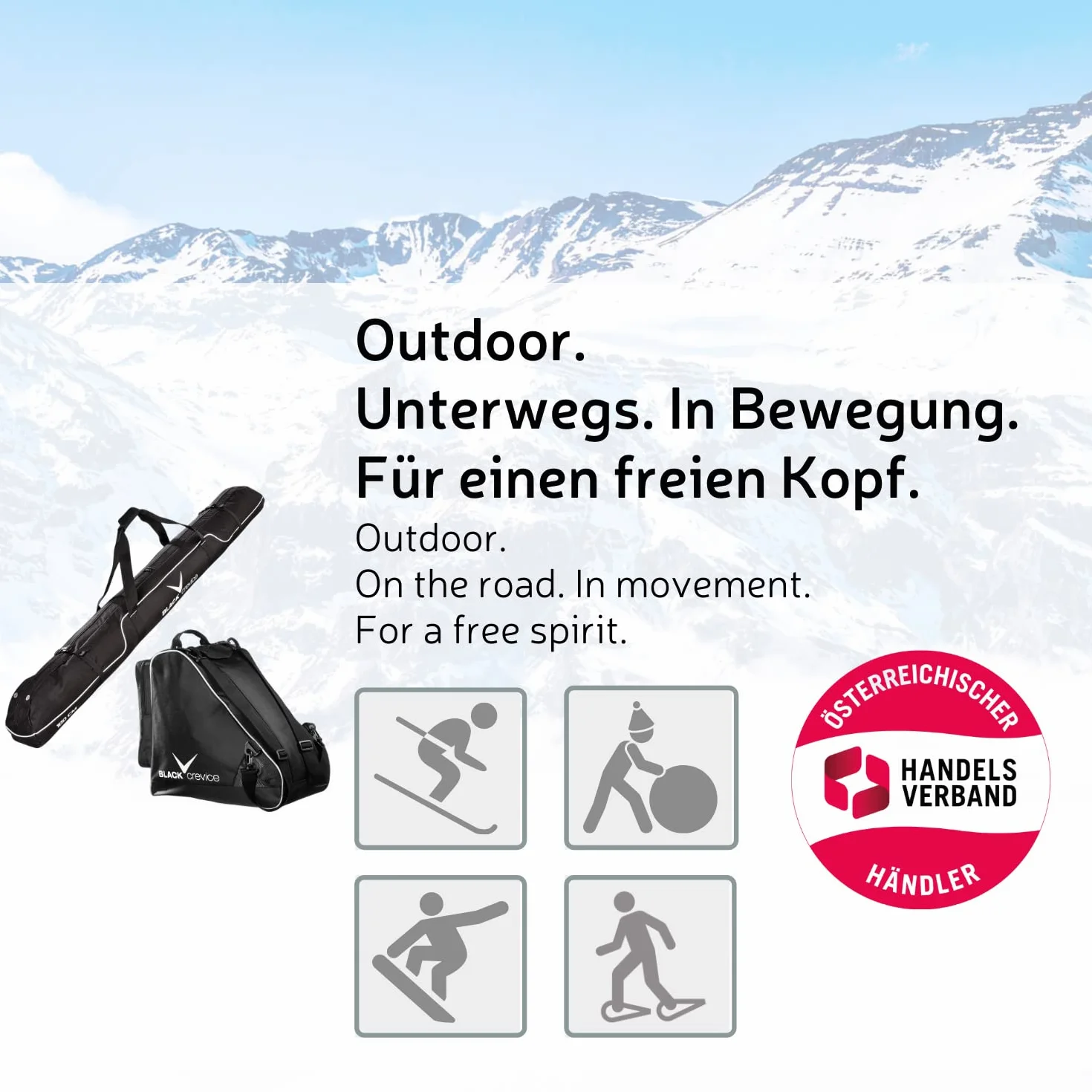 Set de Sacs de Ski Robustes 600D/PVC avec bandoulière 180x20x20cm 43x27x42cm