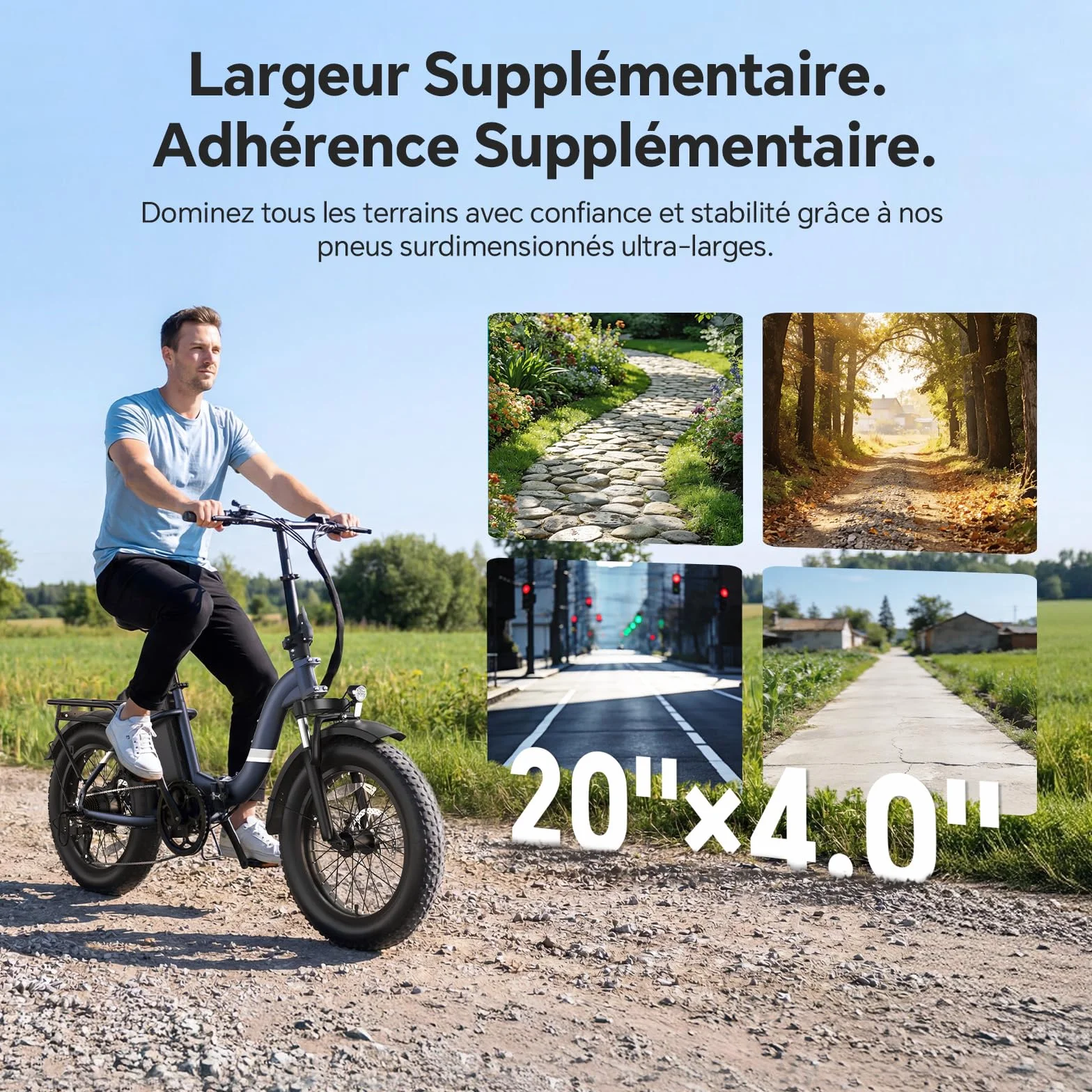 Touroll S2 2026 Vélo Électrique Pliable Tout-Terrain 20"×4.0" Fat Tire 150KM Autonomie Batterie 720Wh Amovible Moteur 250W 7 Vitesses E-Bike Urbain