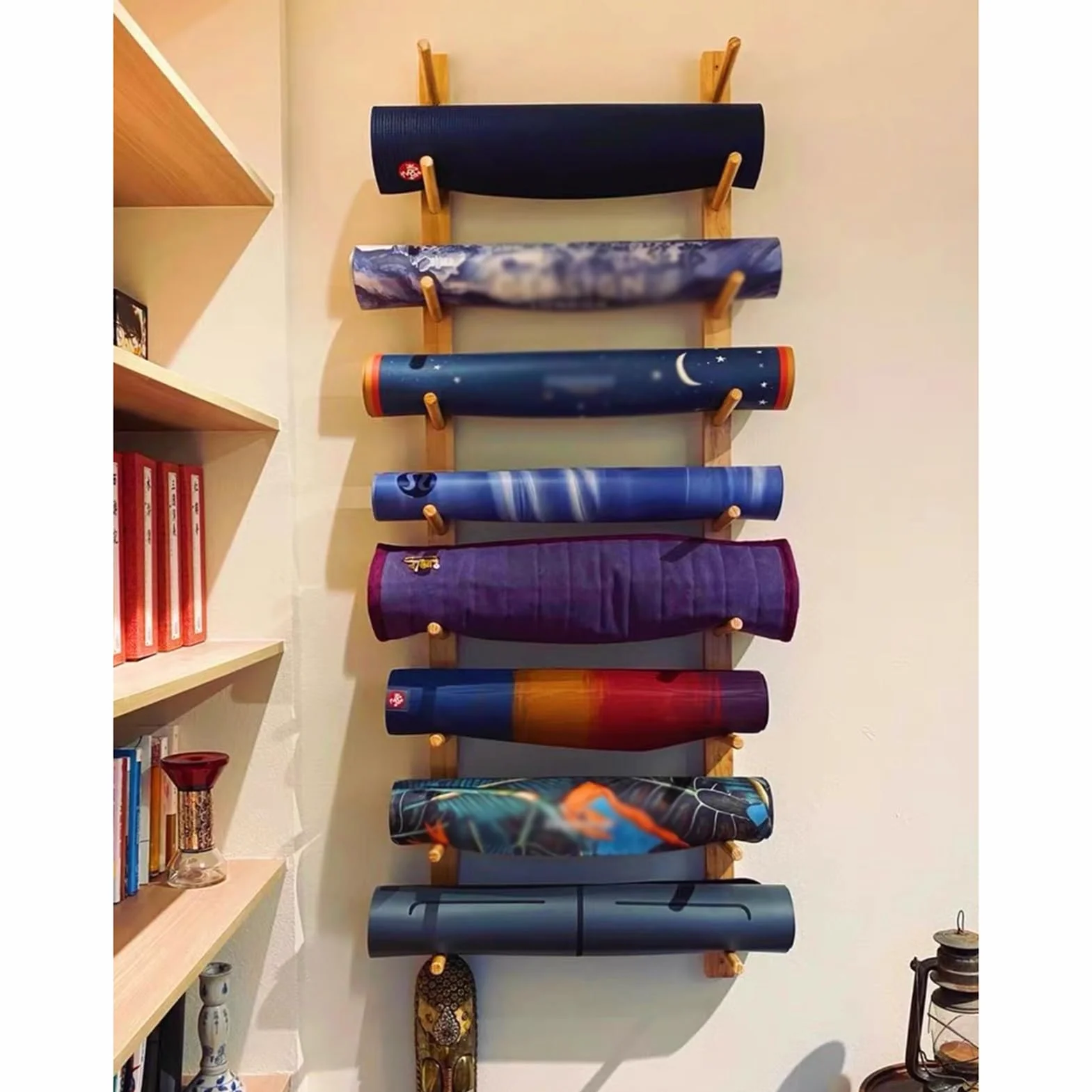 Support Mural de Rangement pour Tapis de Yoga, Organisateur de Gymnastique