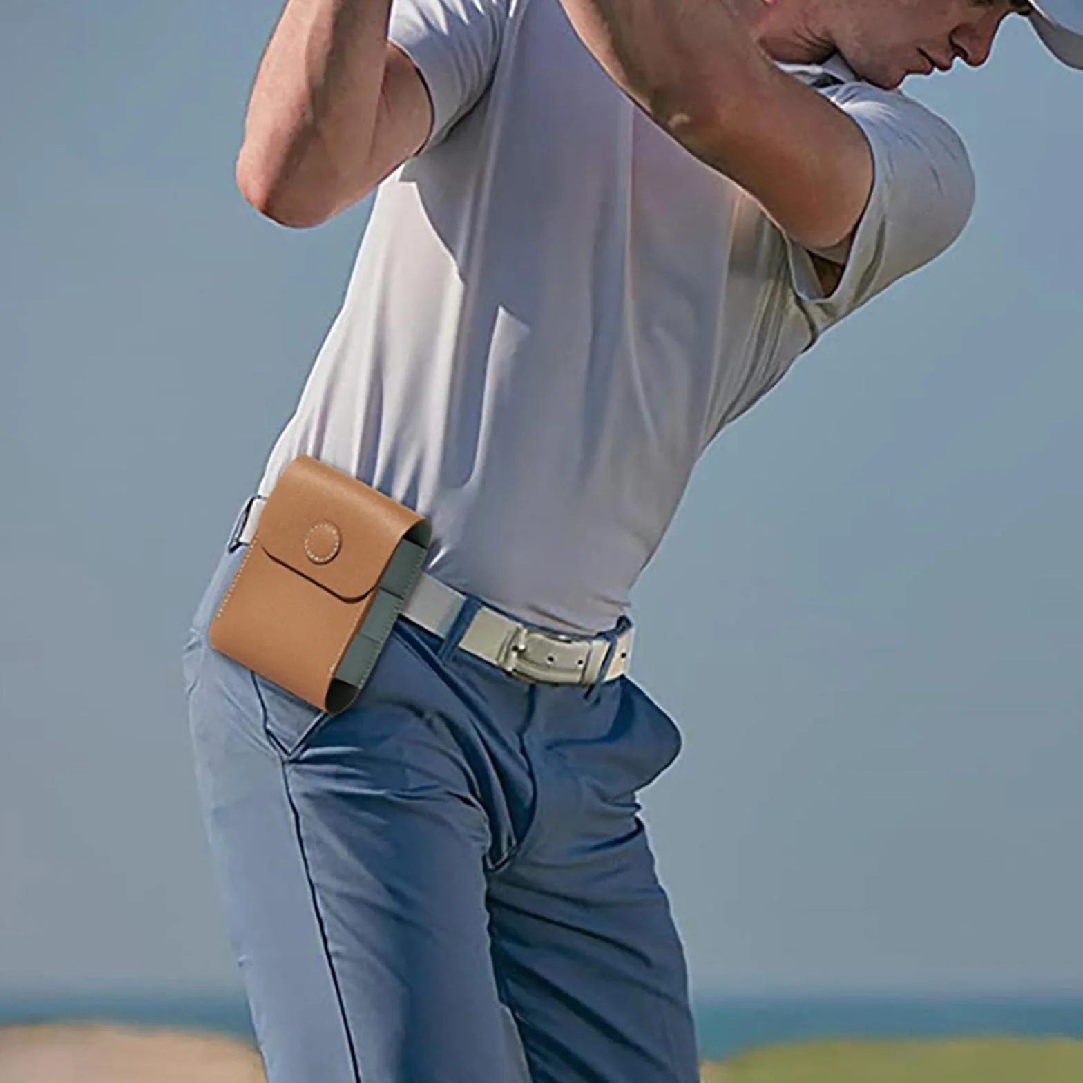 BAIRU Sac de transport en cuir pour balles de golf portable léger avec porte-tees