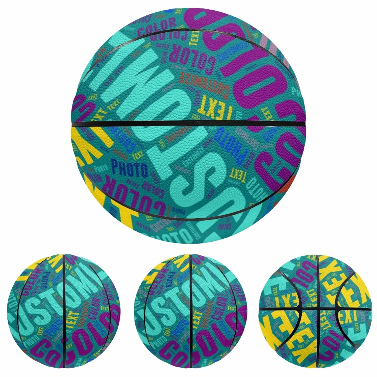 Ballon de Basket Personnalisable Taille 5/7 avec Prénom et Texte Gravé