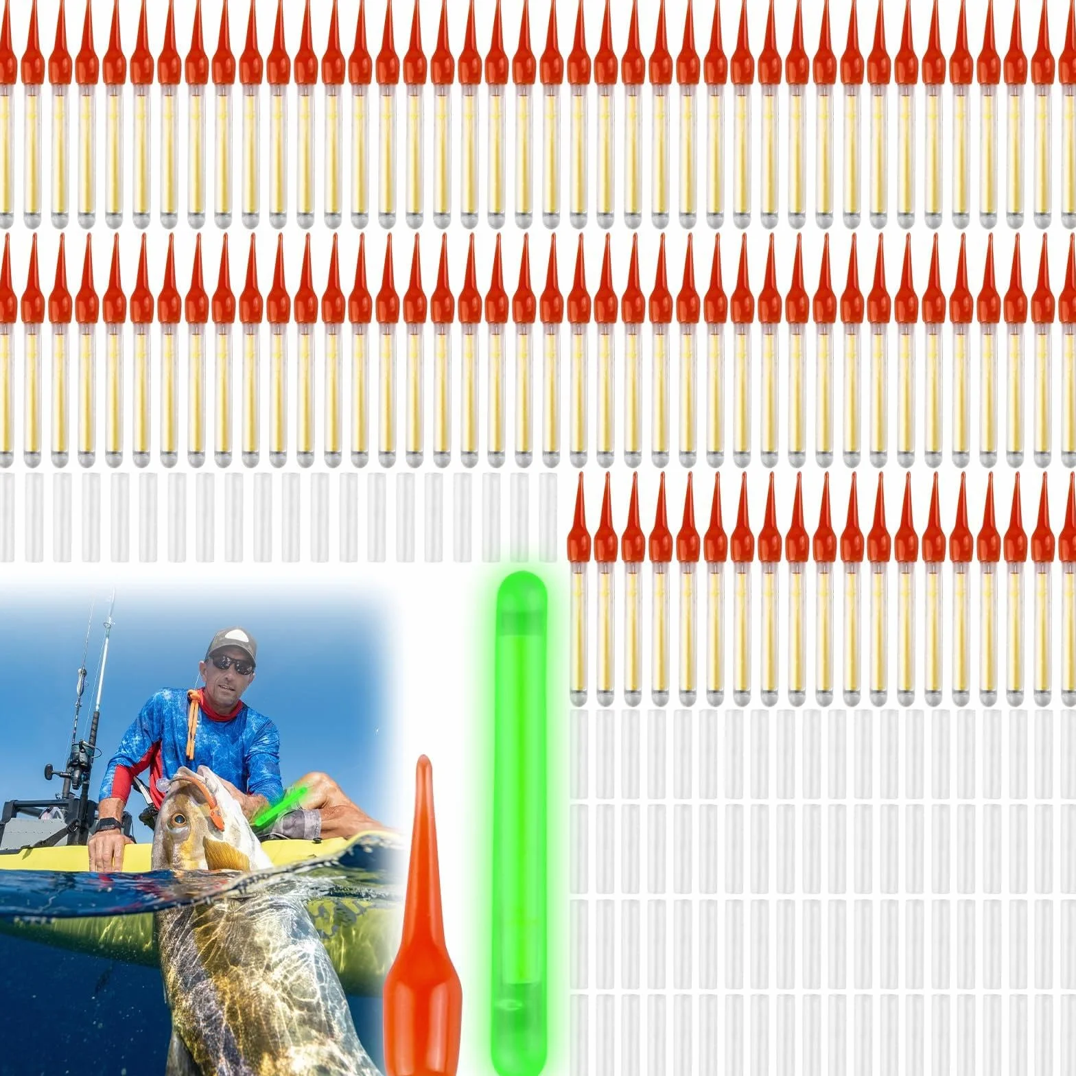 GOMETY Lot de 100 bâtons lumineux à craquer LED, 4,5 mm, pour la pêche à la pêche, la pêche de nuit, pour nageurs, pointes de canne, barres