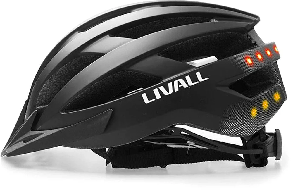 Livall Unisexe - Adulte MT1 Musique Feu Arrière Clignotant Navigation Appel et SOS Casque de Vélo Noir Mat 54-58cm