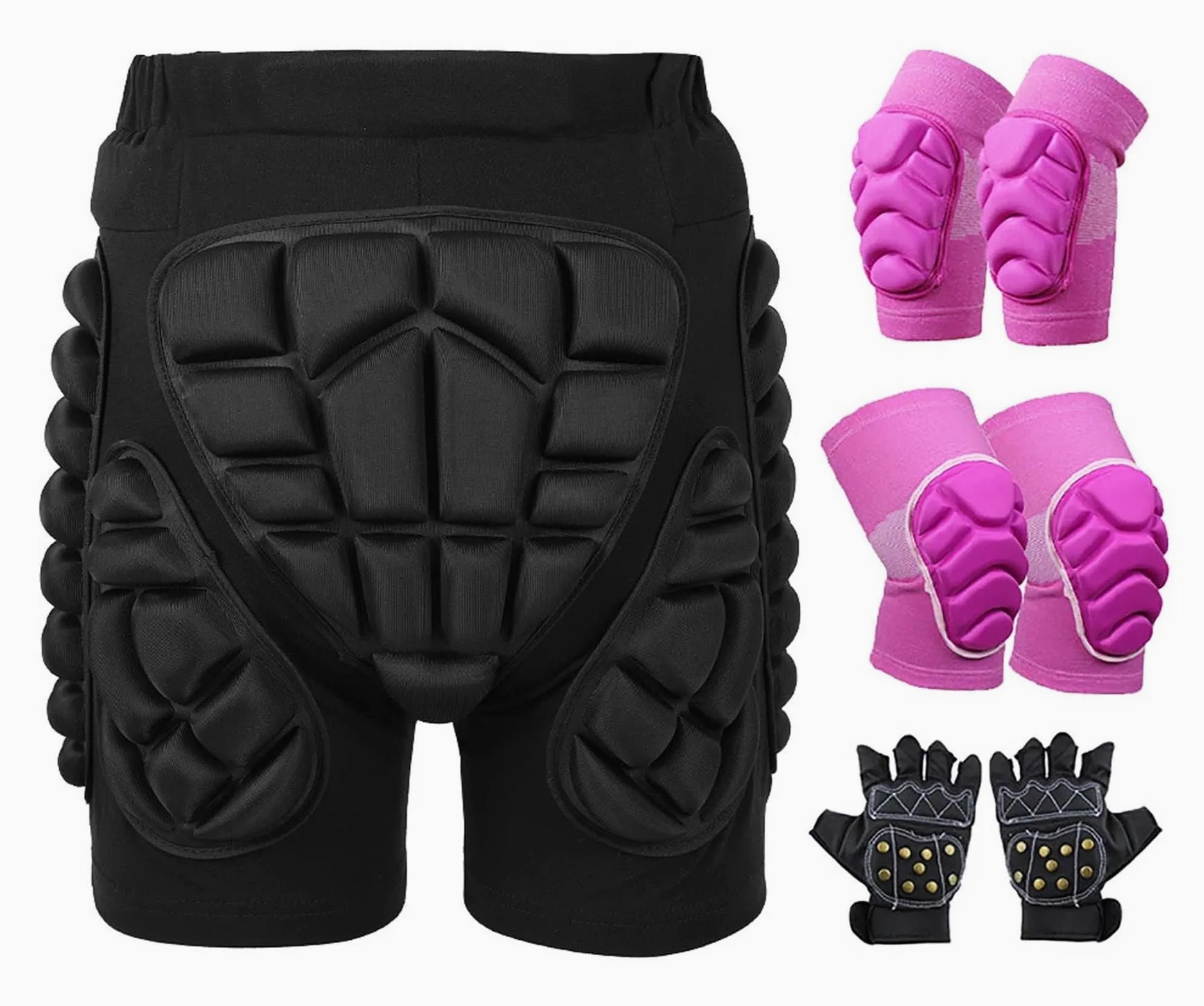 Protection de la hanche, short rembourré 3D, équipement de protection respirant, protège-poignets et genouillères pour ski, patin, snowboard (couleur : B1, taille : L)