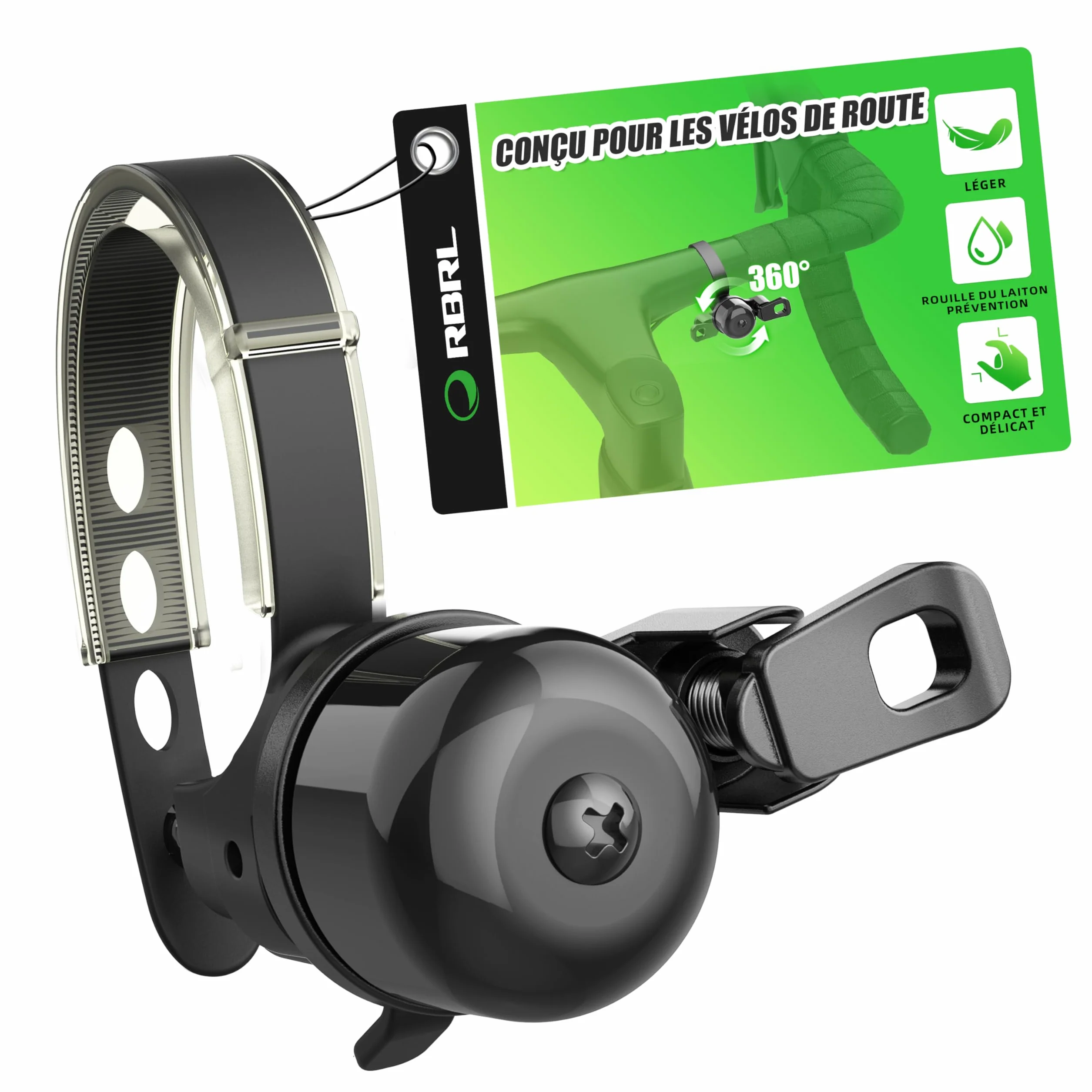 Sonnette Vélo Puissante 100 DB Rotation 360° Compatible Guidons 22-32 mm Route Gravel