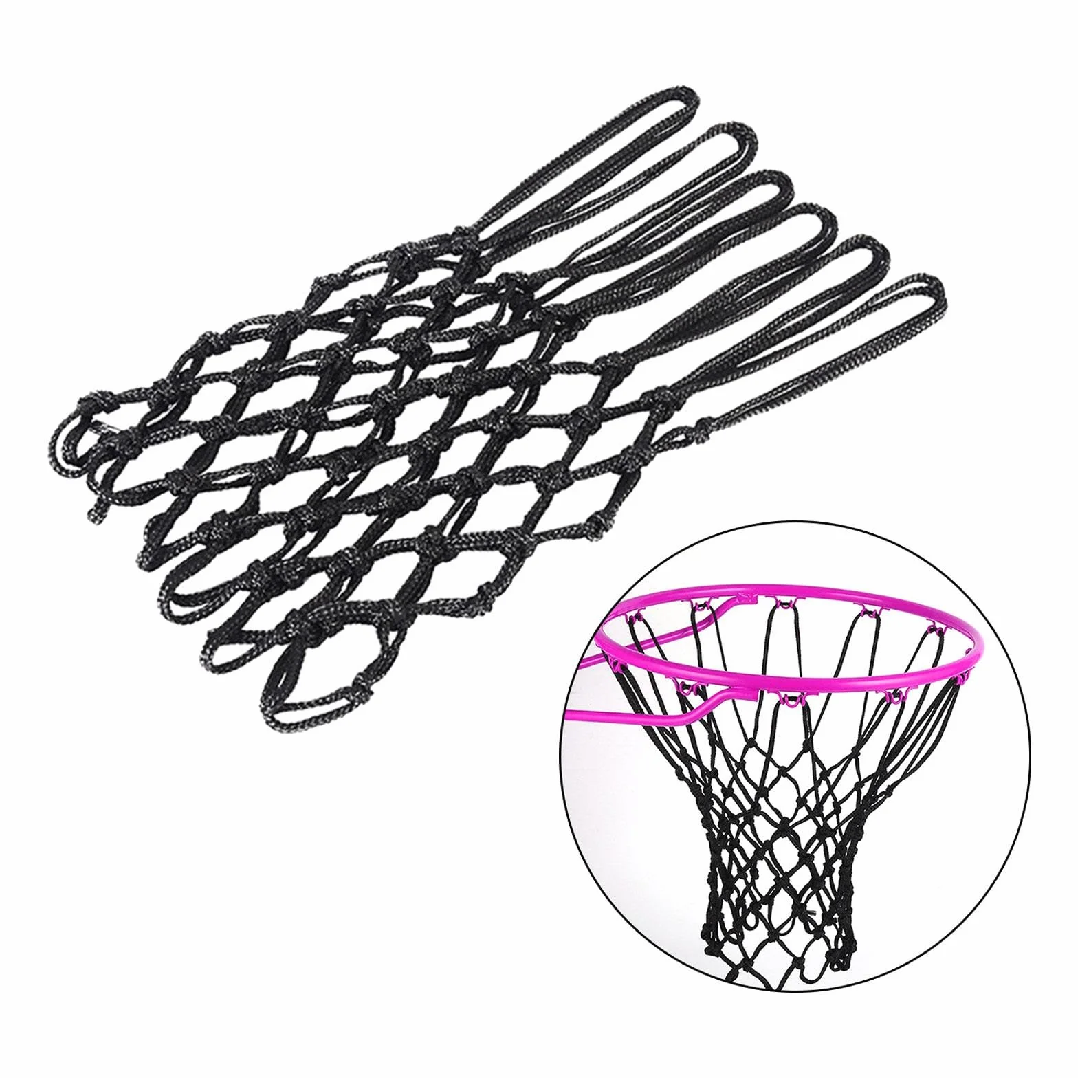 Filet de Basket-Ball en Polyester de Remplacement Professionnel pour Entraînement Scolaire