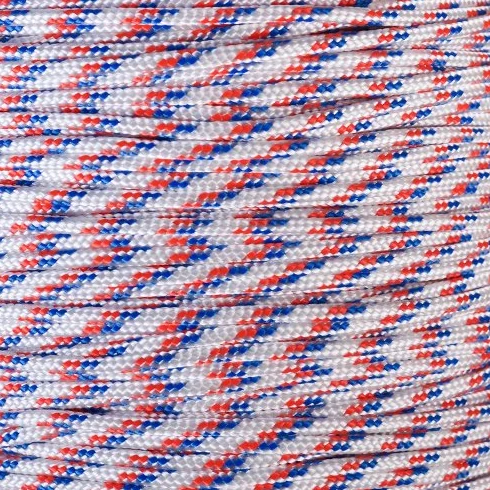 West Coast Paracord Paracorde 425 3 mm 100% nylon 15,2 m rouge blanc bleu
