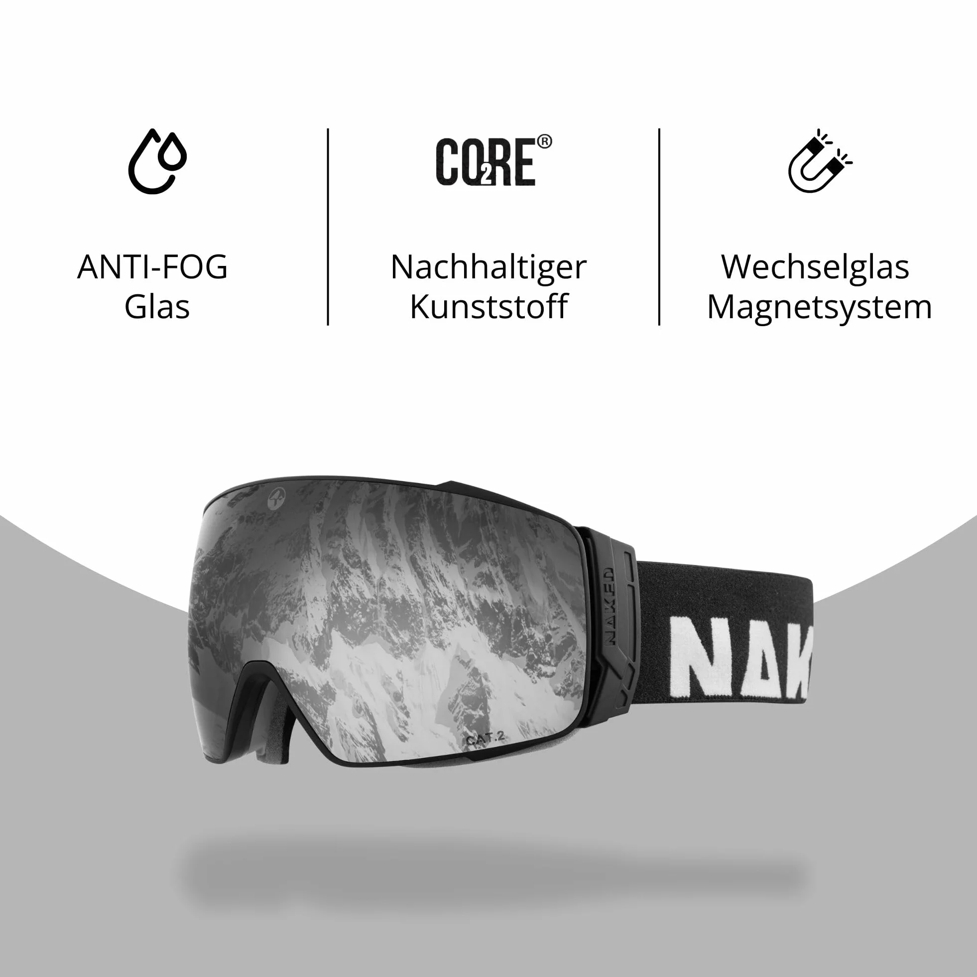 NAKED Optics Les STORM Lunettes de Ski et Snowboard pour Hommes et Femmes avec Verres Interchangeables (STORM Art)