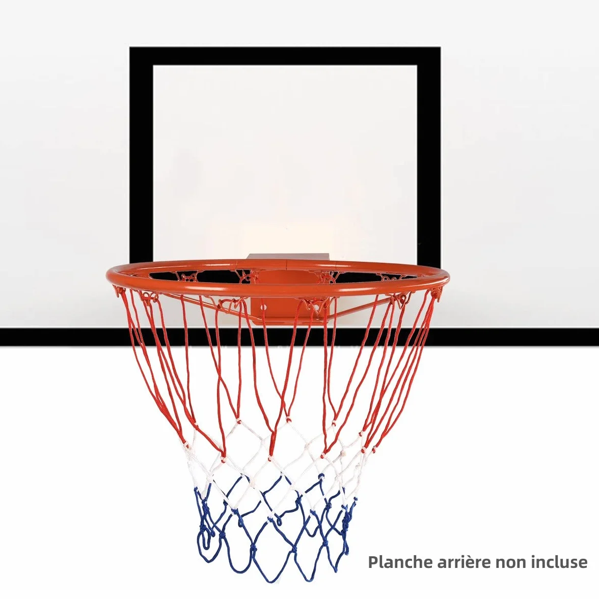 GYMAX Panier de Basketball Mural, Filet de Basket Extérieur et Intérieur, Anneau Métal Robuste, Filet PE