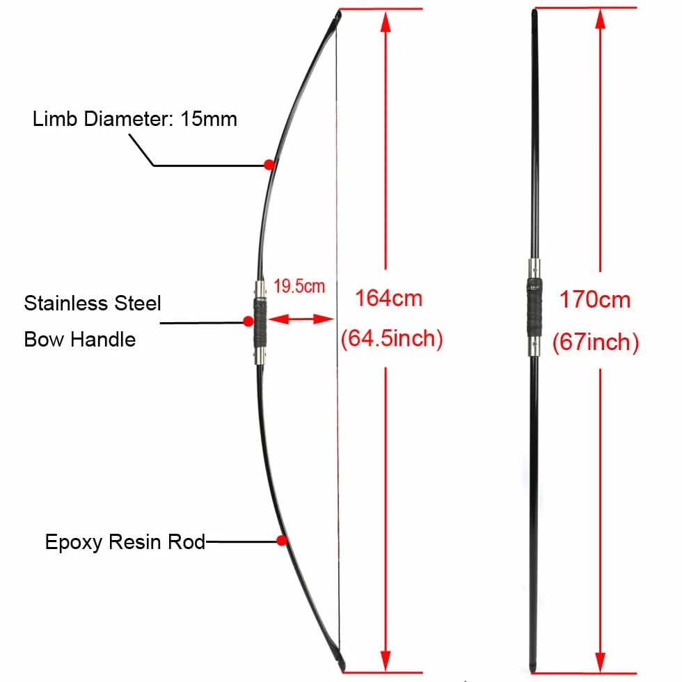 SHARROW Arc Classique Anglais Longbow 25LBs-40LBs Ambidextre Takedown