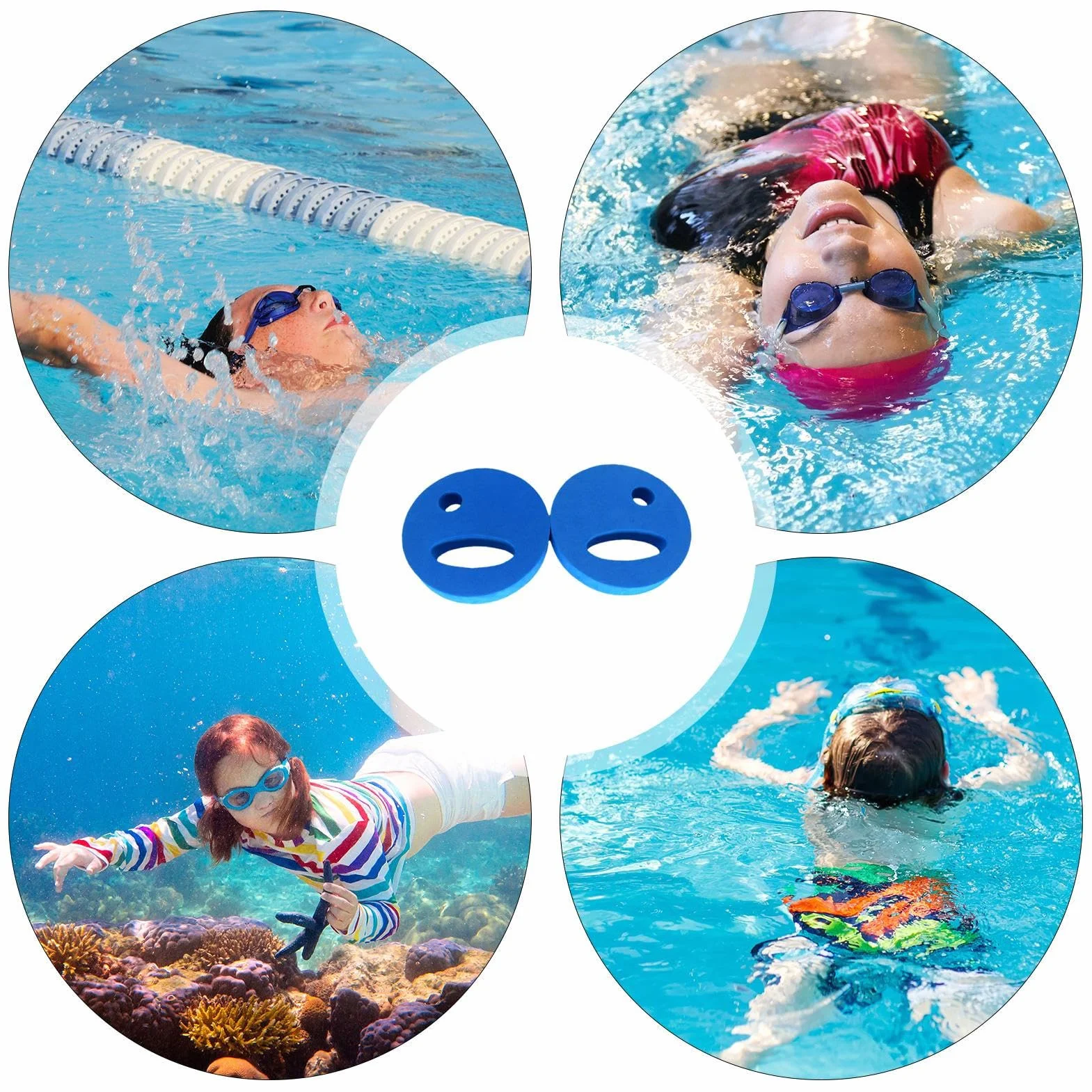 Lot de 2 disques d'exercice aquatiques en mousse EVA, accessoires d'entraînement de résistance aquatique, équipement d'aérobic de natation pour débutants