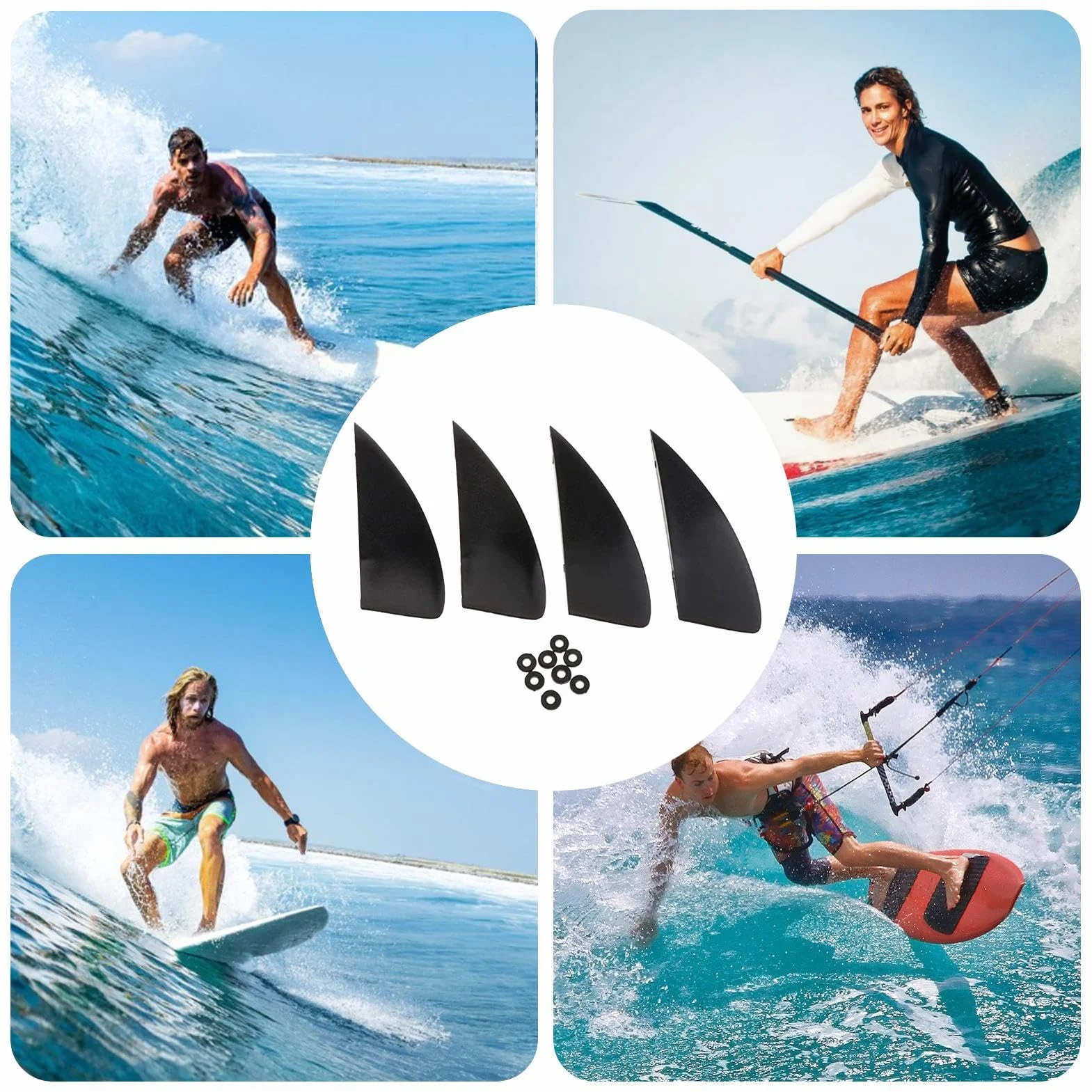 Stabilisateur Aquatique Démontable pour Kitesurf | Set de 4 Pièces Léger pour Surf et Sports Nautiques