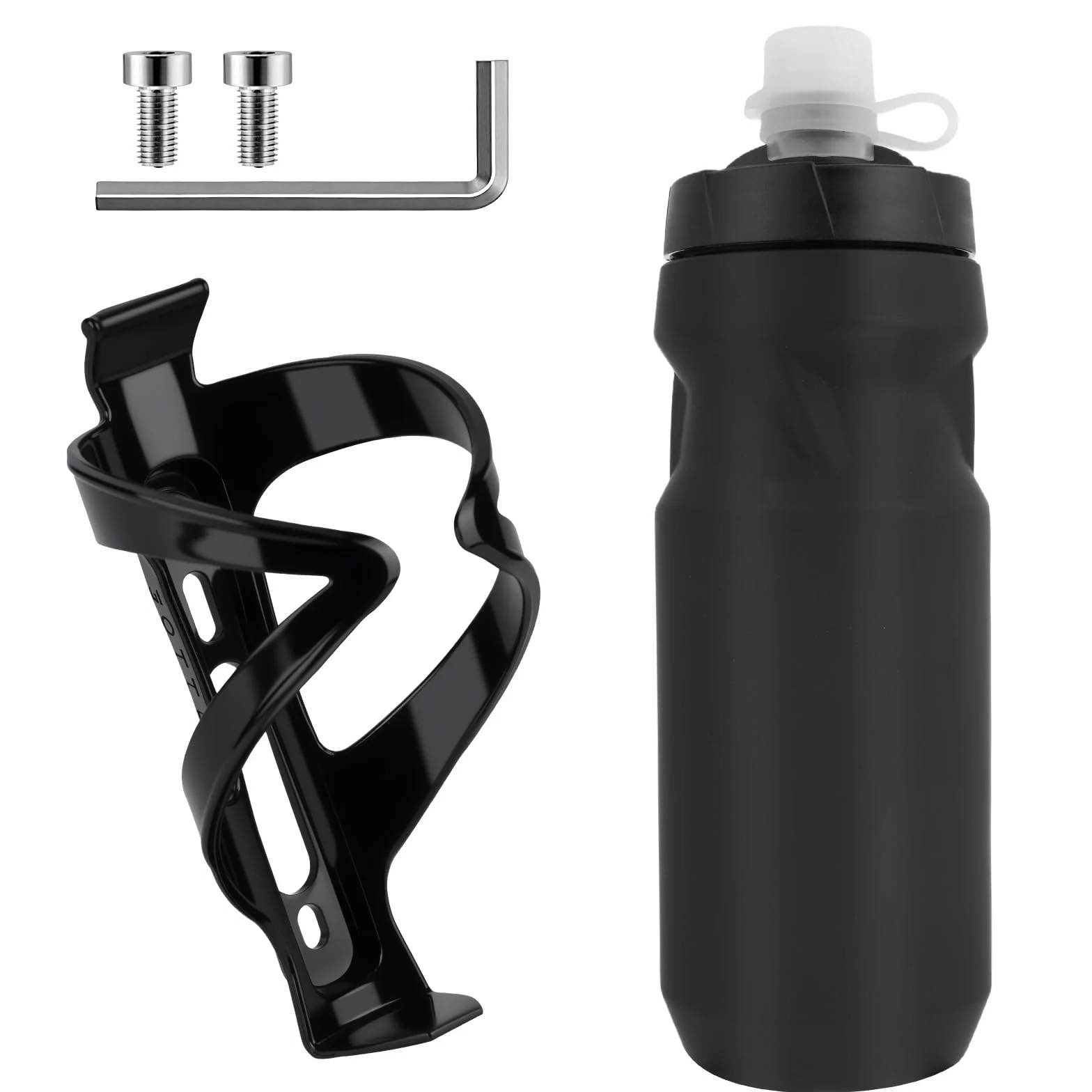 Porte-Bidon Universel 650ML sans BPA Support Gourde Robuste VTT Vélo Route Noir