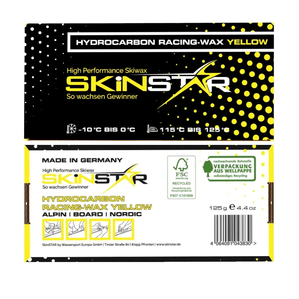 SkinStar Démarreur Ski Cire Kit, Fer de fartage Brosse hydrocarbonwachs 7 éléments