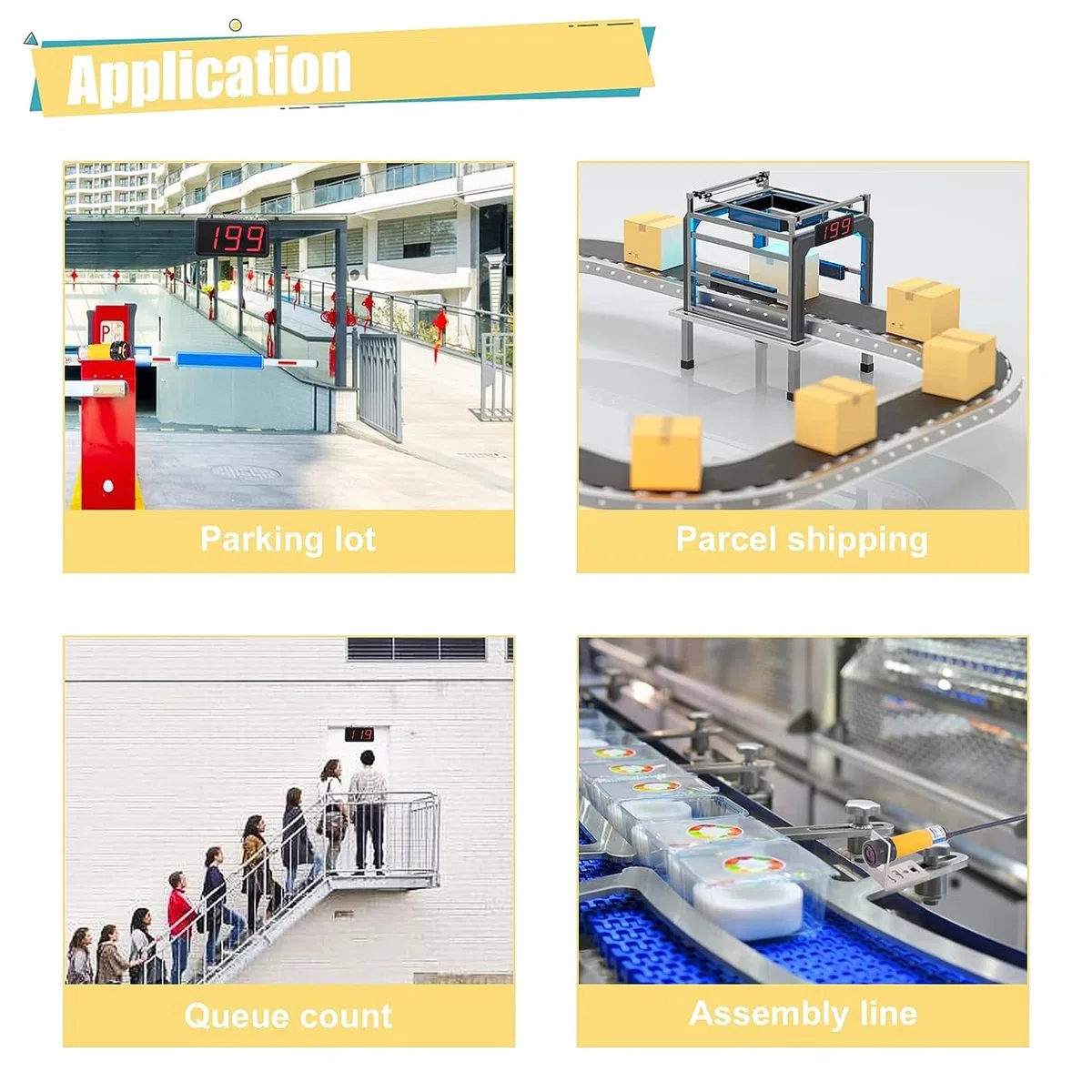 Compteur numérique électronique, totalisateur d'objets à sonde Unique avec télécommande, Affichage LED à 4 Chiffres jusqu'à 9999, adapté aux usines, ateliers, parkings, Bandes transporteuses, Lignes