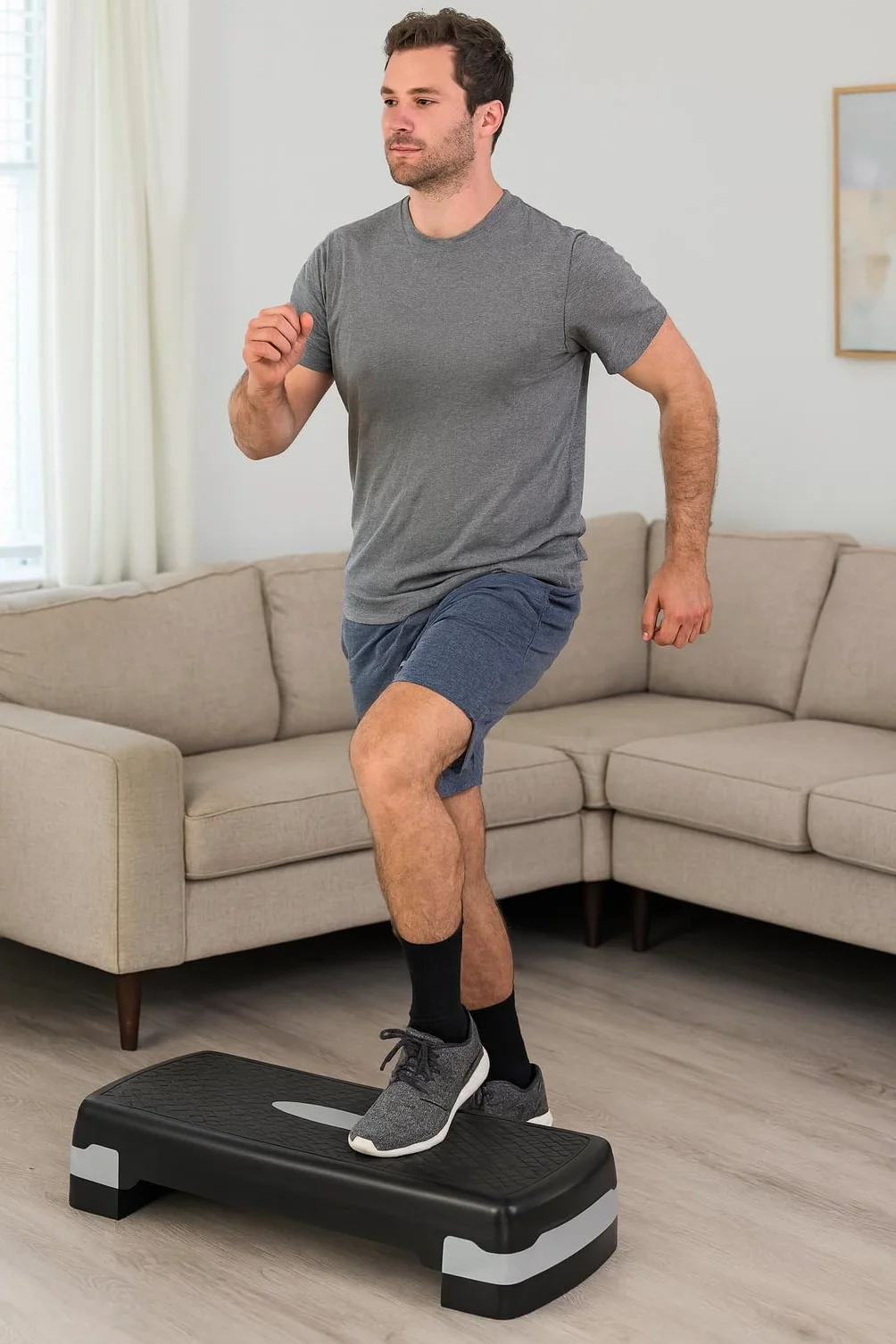 Step Fitness Réglable 18 cm Hauteur Stepper Cardio Musculation Plateforme Antidérapante Entraînement Domicile