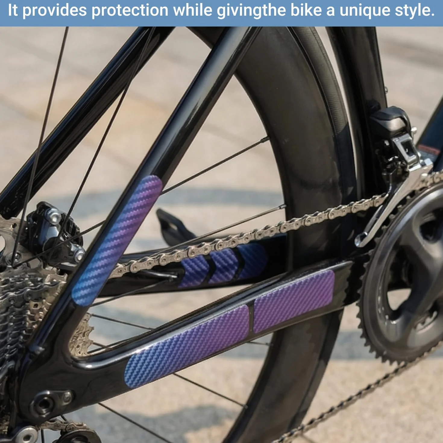 Protection Cadre Vélo Autocollants Carbone Film Protection Cadre Autocollants Protection Vélo Couleur Changeante