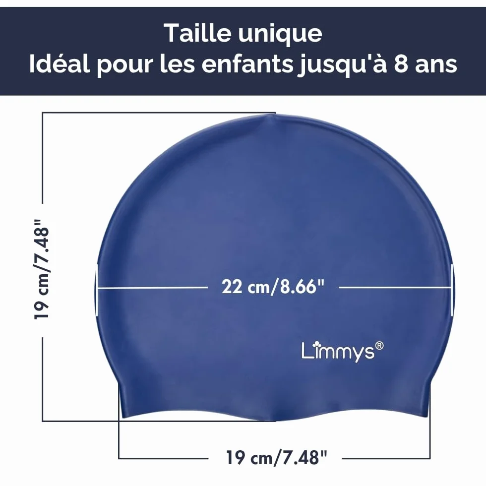 Limmys Bonnet de Bain en Silicone pour Enfants – Antidérapant, Doux, Protection des Oreilles, Ajustement Confortable