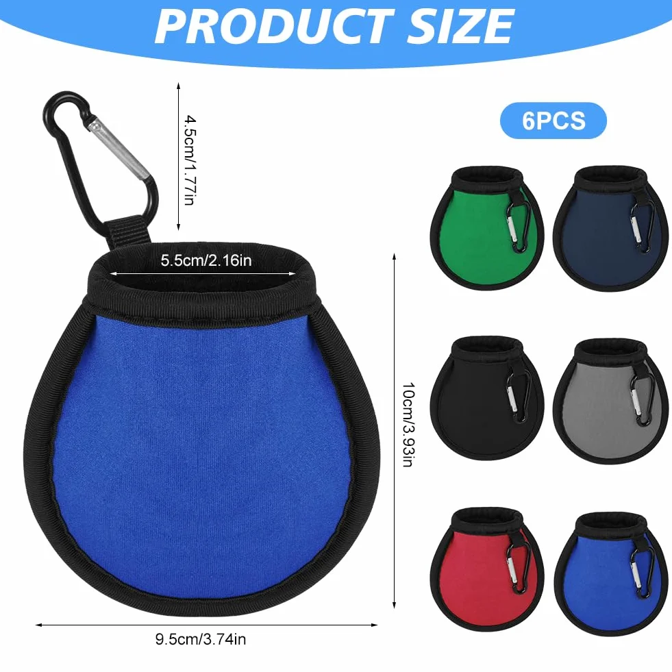Pochettes de Nettoyage de Balles de Golf, Imperméable à l'eau Sac de Golf avec Double Couche, Mini Sac de Nettoyage Portables pour Balles de Golf avec Mousqueton, Accessoires de Golf