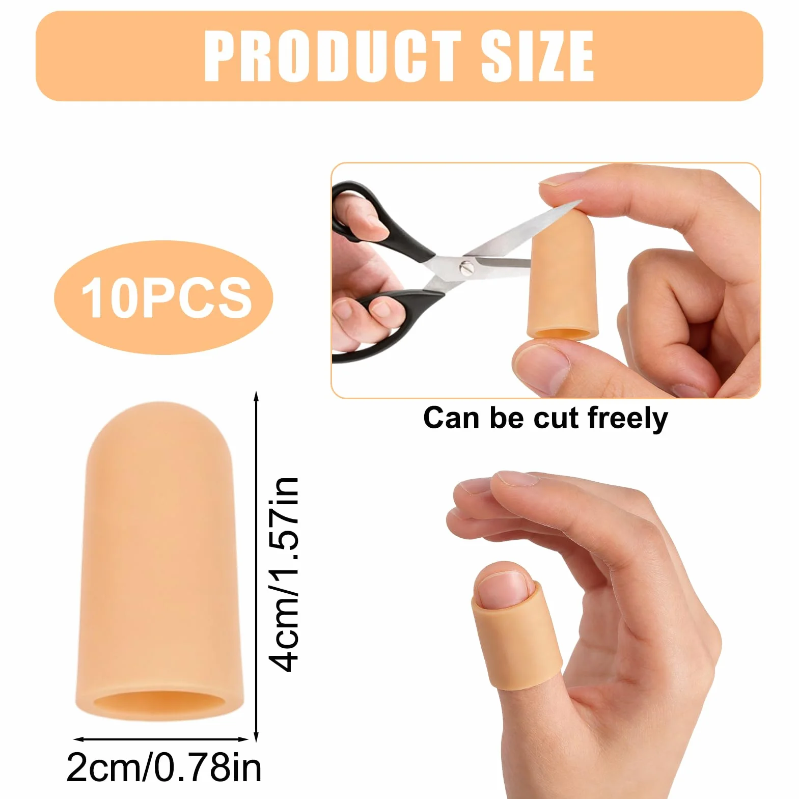 Protège-doigt en silicone étanche pour doigt fissuré, eczéma, arthrite - Kaki
