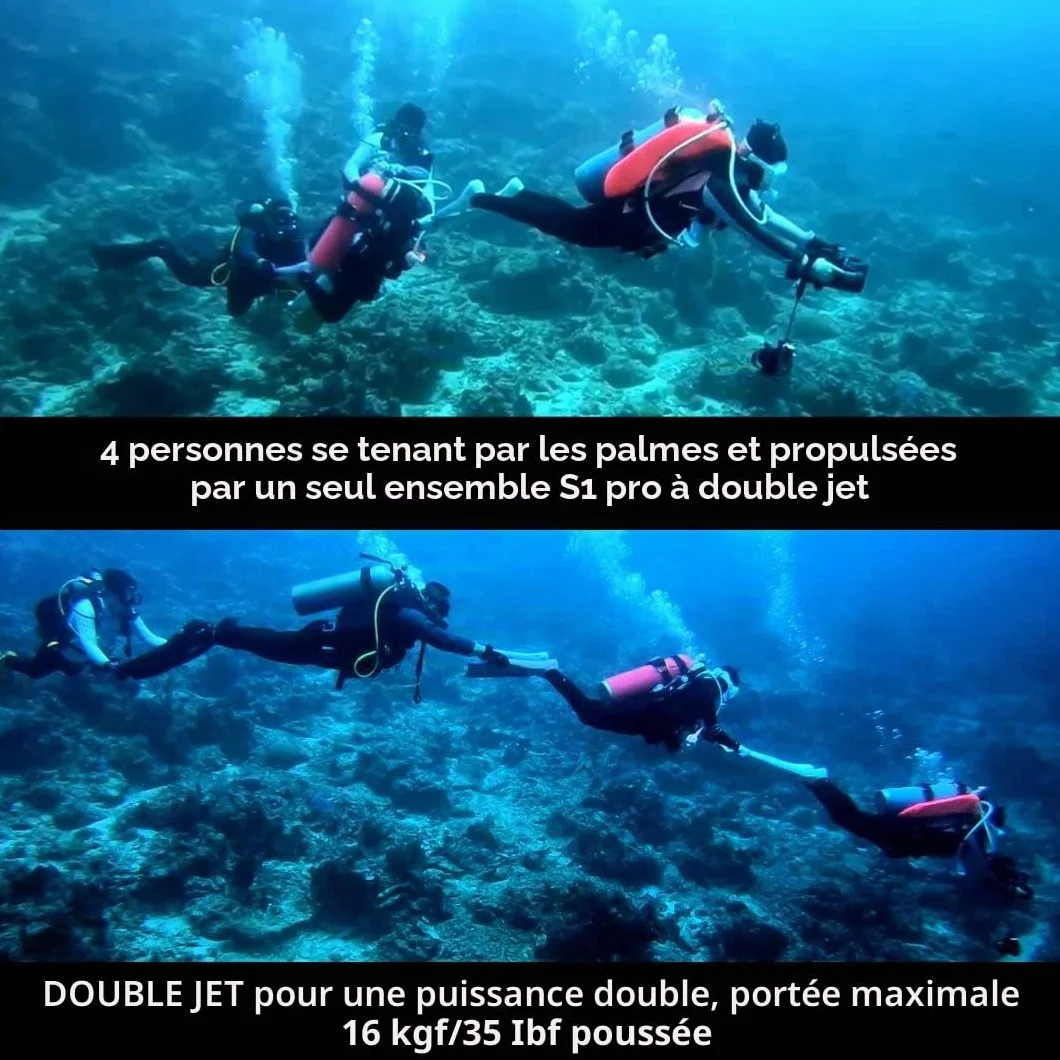 LEFEET S1 PRO Trottinette sous-marine haute performance vitesse 6,48 km/h caméra d'action profondeur 40 m