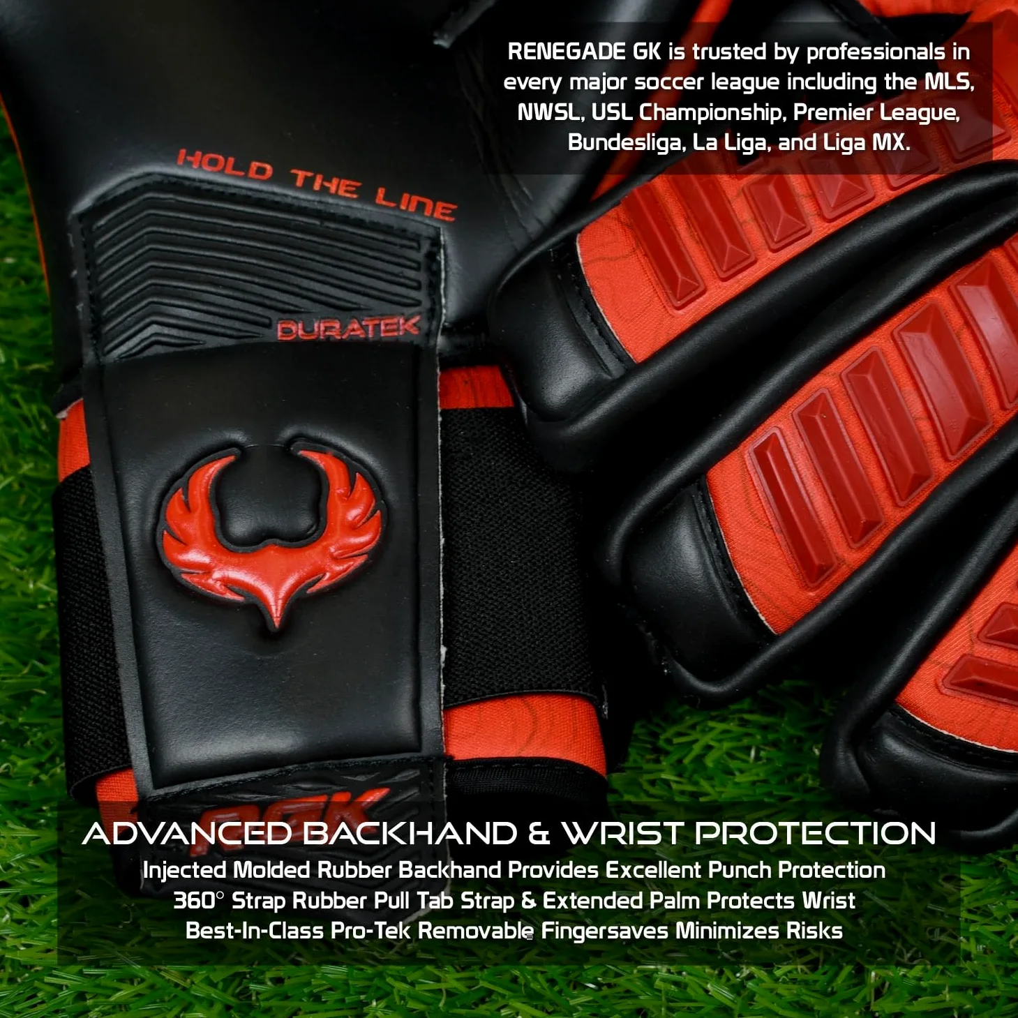 Renegade GK Gants de Gardien de But Eclipse Professional avec Microbe-Guard (Tailles 7-12, 6 Modes) Fingersaves & 4+3MM EXT Contact Grip | Adhérence Maximale Et Protection | Adulte, Jeunes