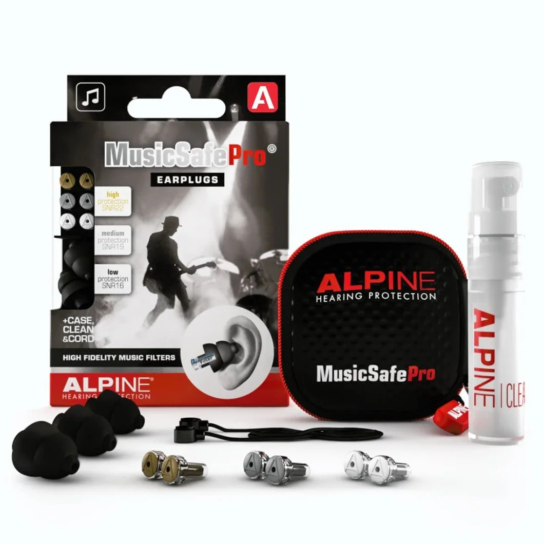 Alpine MusicSafe Pro Bouchons d'oreilles pour musiciens - Haute fidélité, 3 jeux de Filtres interchangeables, Hypoallergénique