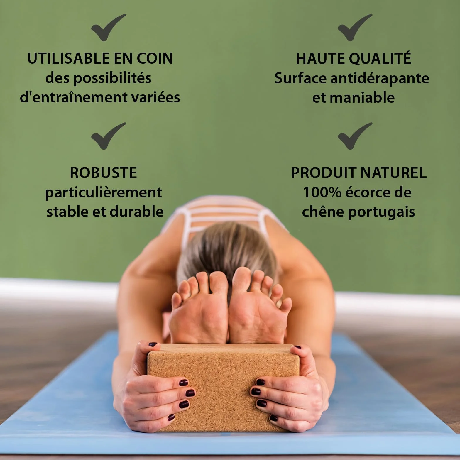 ALPIDEX Bloc de liège Yoga Brique lot de 2 23 x 14 x 7.5 cm