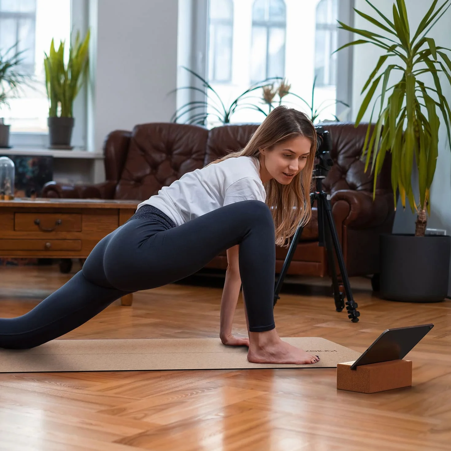 Bloc de yoga en liège naturel Kintex 2 en 1 Pilates Fitness Entraînement