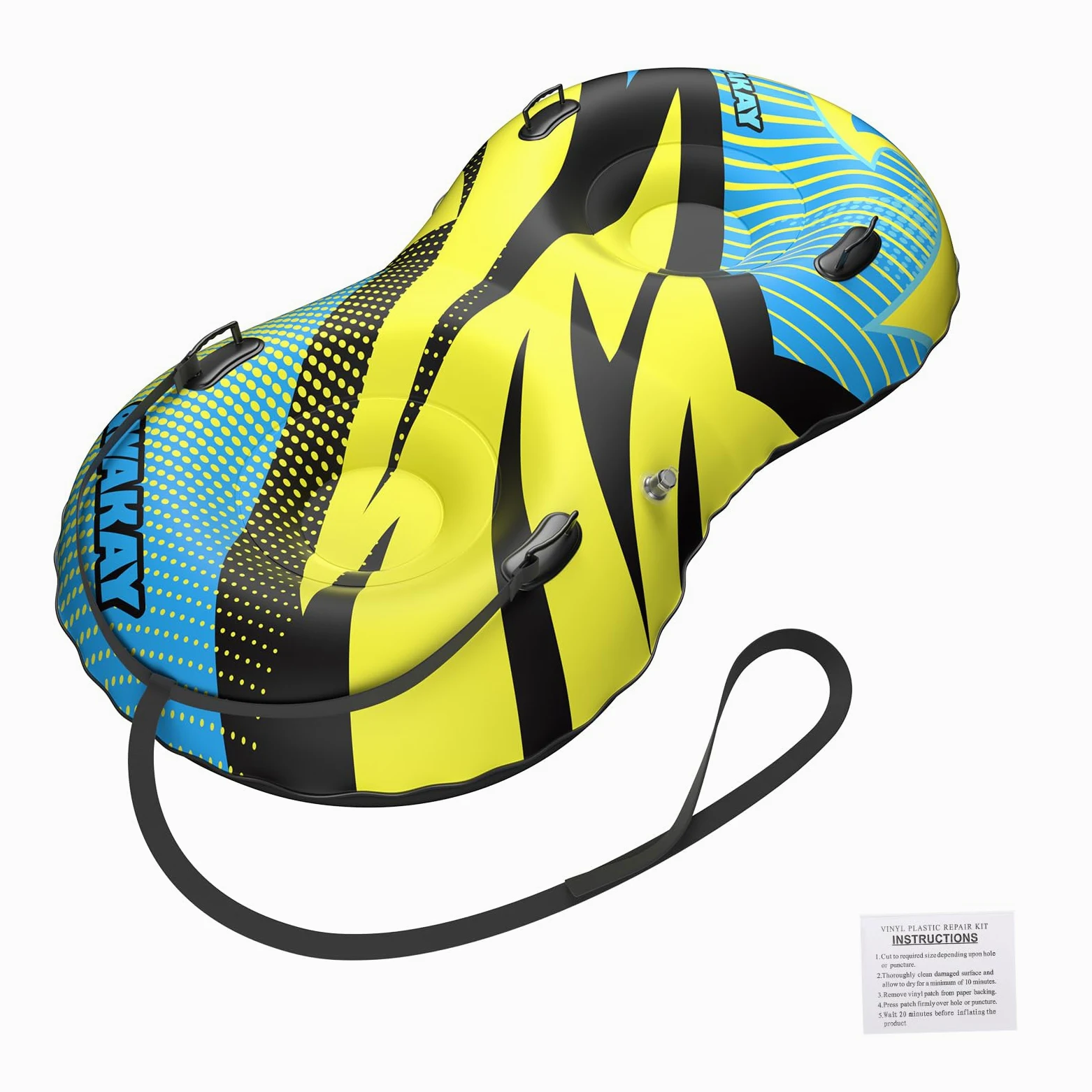 Tube à neige pour luge robuste – Luge à neige pour enfants et adultes | Luge gonflable de 172,7 cm avec corde remorquable – Chambre à air extra large pour 2 personnes pour sports de plein air