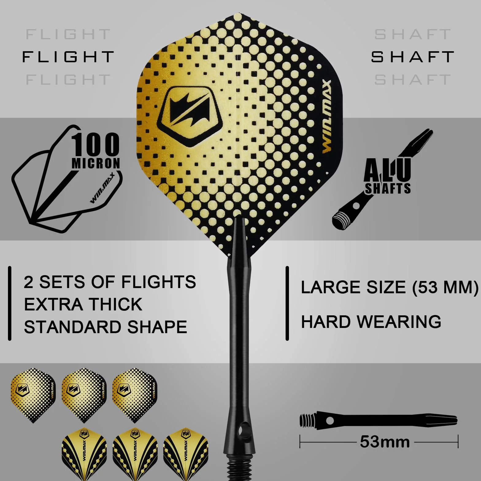 WIN.MAX Fléchettes 90% Tungstène 18 g Lot de 3
