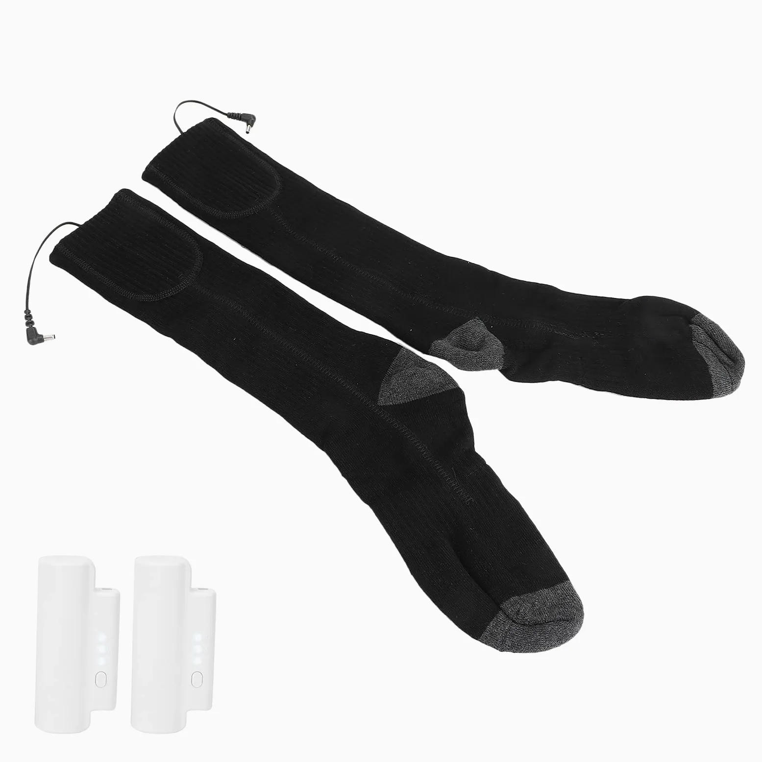 Chaussettes chauffantes électriques, Chaussettes Thermiques à Batterie Rechargeable avec 3 Niveaux de Chaleur, Chaussettes chauffantes en Coton Doux pour Hommes et Femmes,