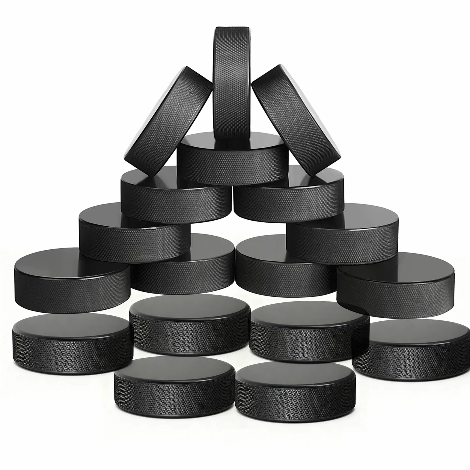 AceFox Lot de 18 palets de hockey sur glace réglementés LNH 170,1 g 7,6 cm x 2,5 cm