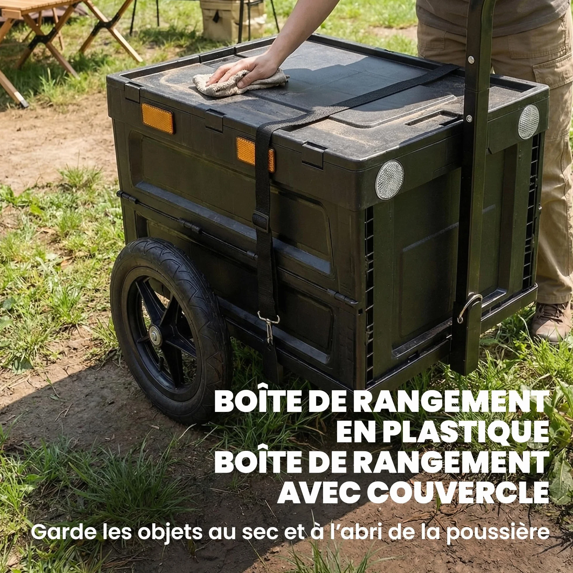 SPORTNOW Remorque Vélo Cargo Pliable 65L 30kg Roues 12" Noir
