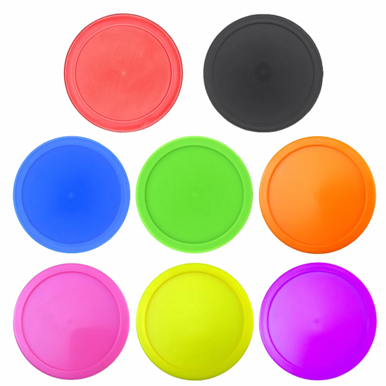 Palets de hockey sur glace multicolores Lot de 8 pour jeux de table Accessoires lumineux légers flexibles lisses adultes divertissement à domicile sports