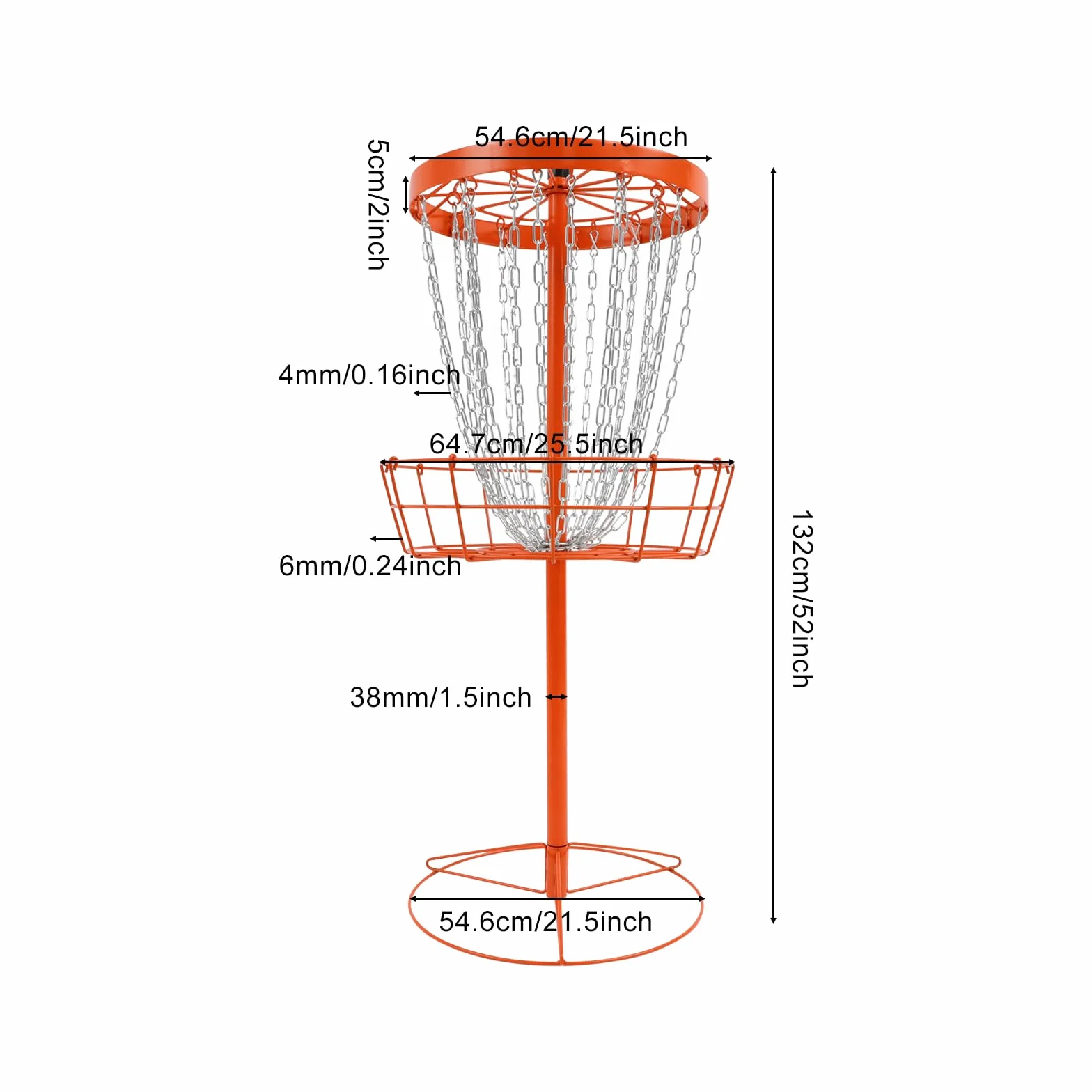 Panier de golf portable Disc Golf 24 chaînes pour jardin parc camping
