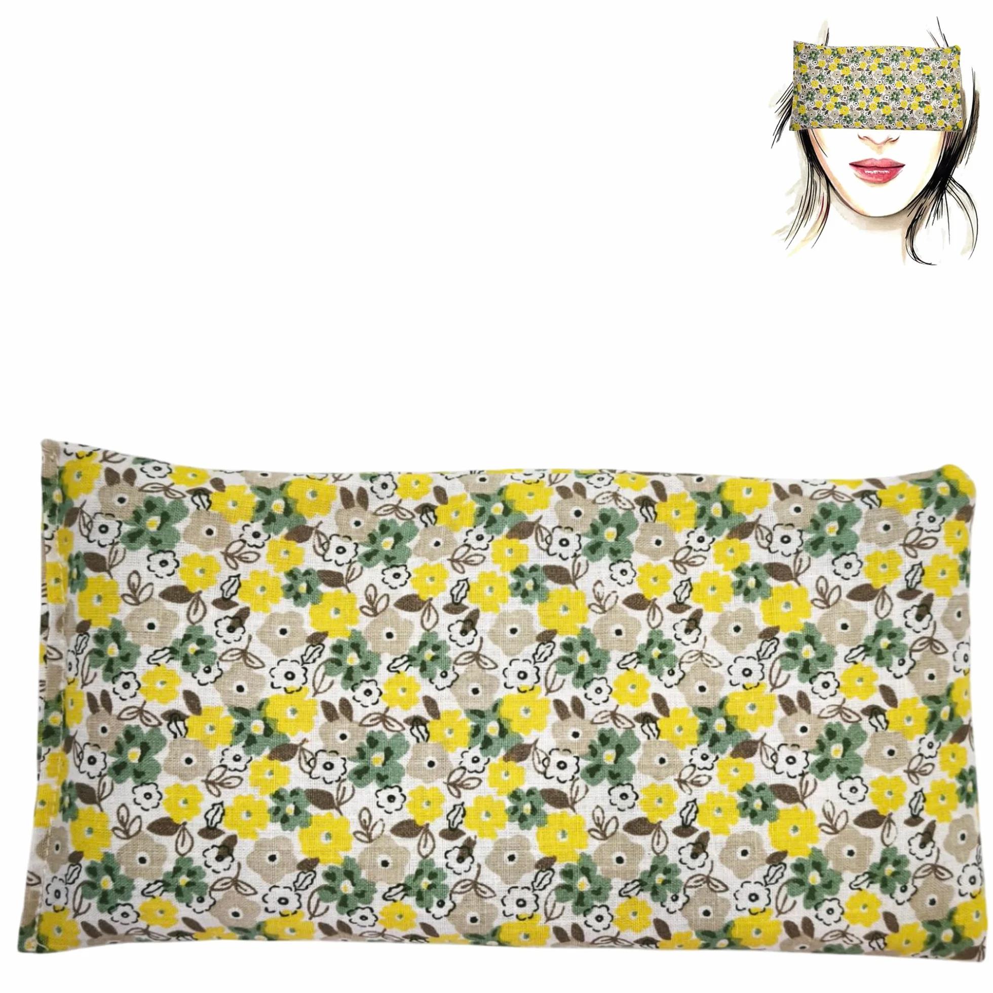 Pack 4 Coussins de Yoga pour les Yeux Graines de Lavande et de Riz 21x11cm