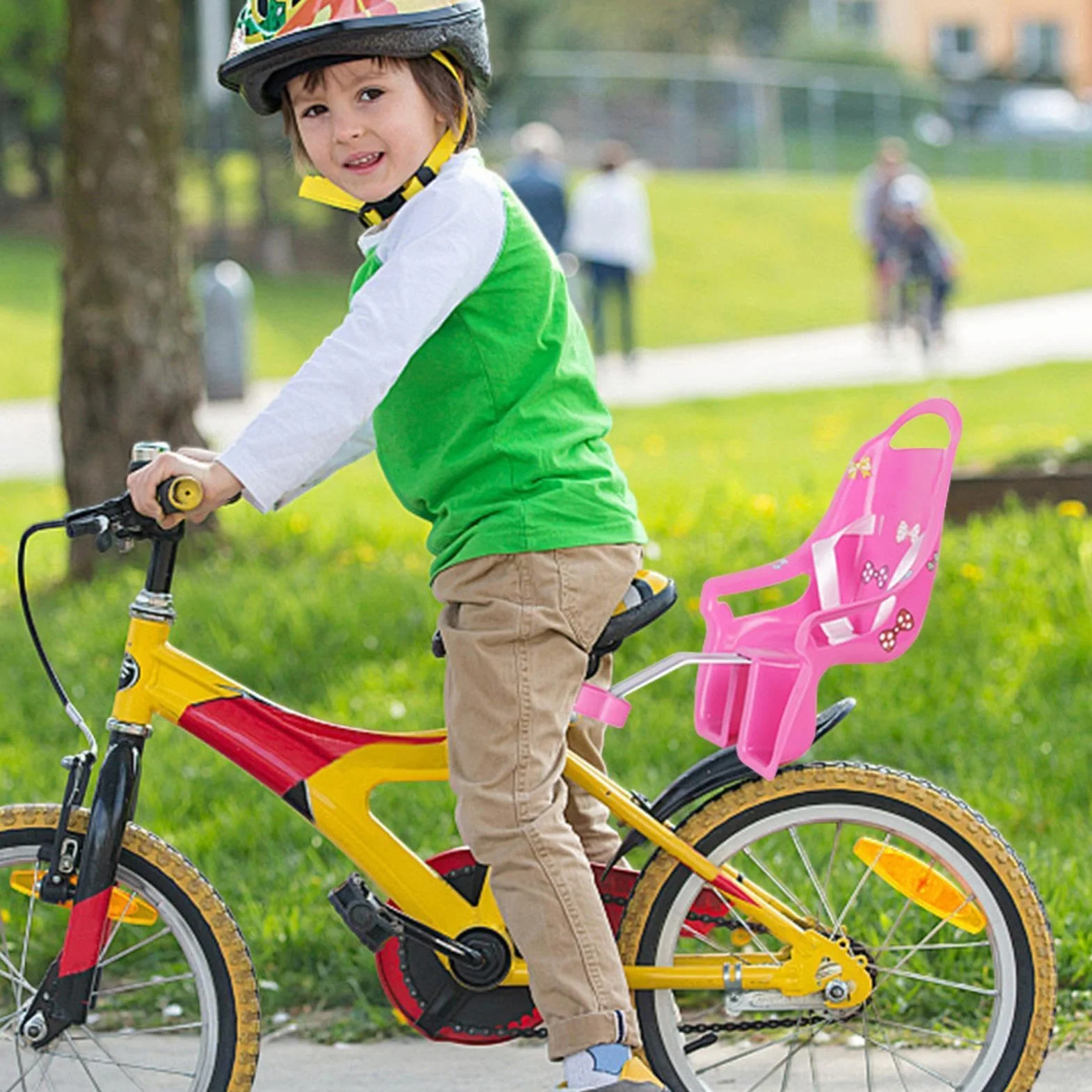 Siège de vélo pour filles porte poupées avec autocollants DIY, accessoires vélo enfants