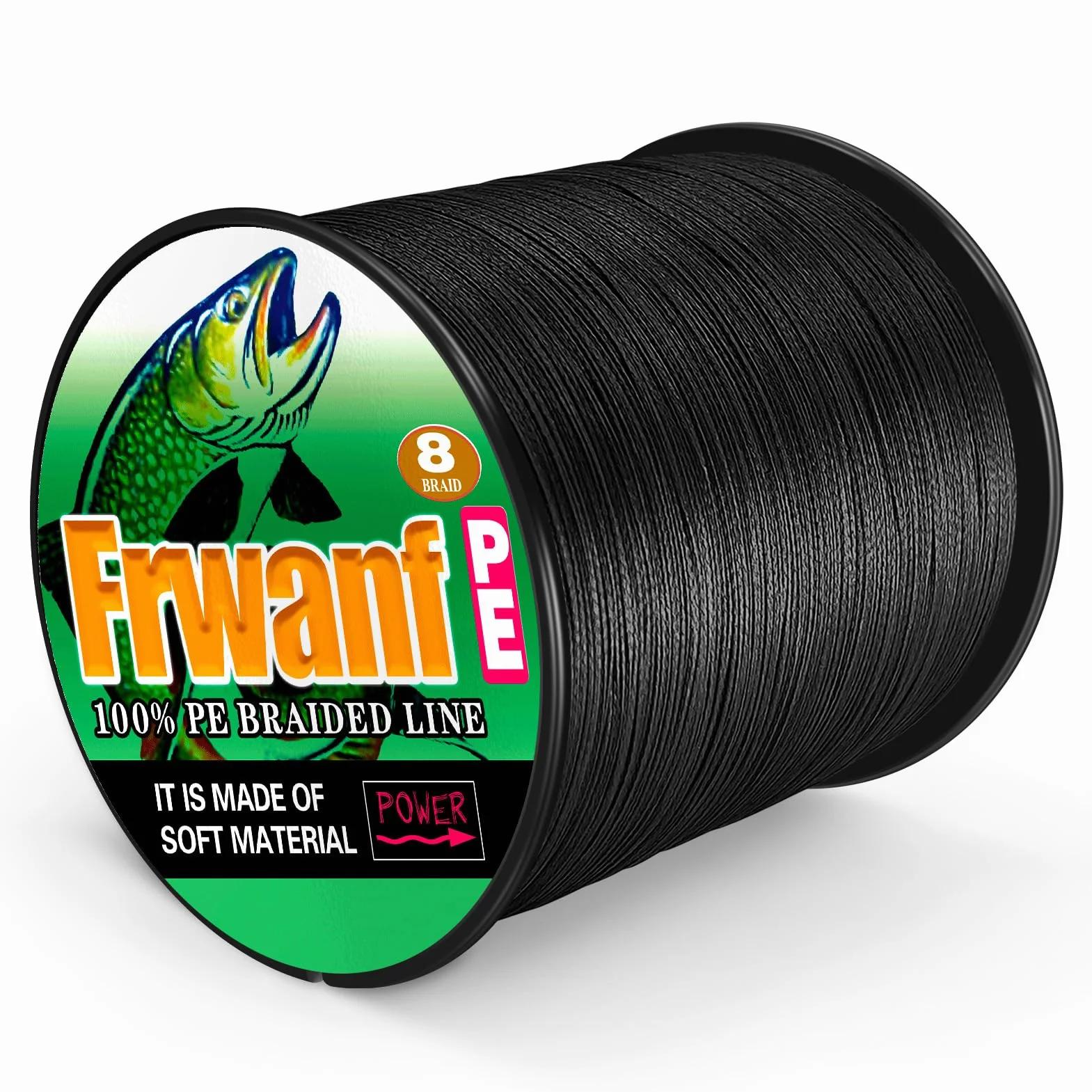 Ligne de pêche tressée UHMWPE 0.26mm 13.6kg 100m 8 brins zéro étirement faible mémoire noir