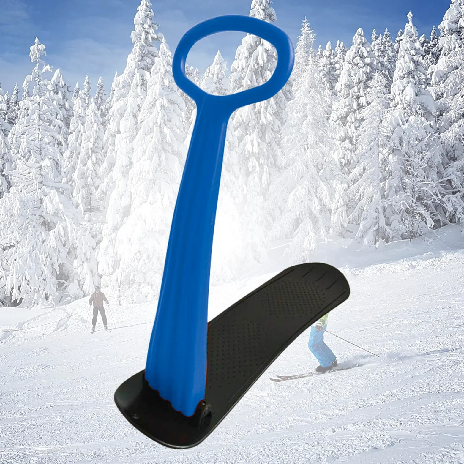 Luge Neige Enfant Traîneau Sled Toboggan Pliable Hiver en PETG avec Poignées Grip Adapté Aux Jeux Extérieurs Moments Famille Cadeau