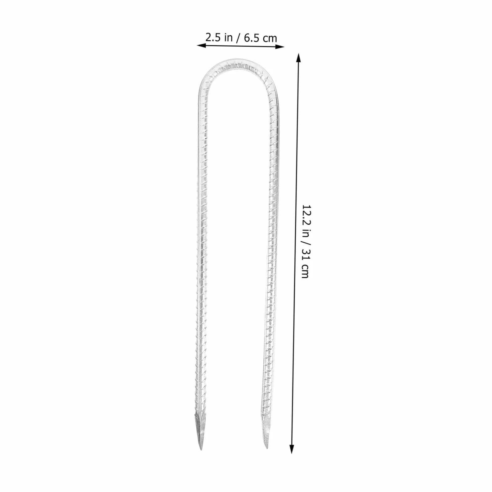 Piquets D’ancrage en U en Acier Argentés, Lot de 8 pour Tente | Fixation au Sol, pour Toile de Jardin et Câbles Extérieurs, Usage Camping et Chantier