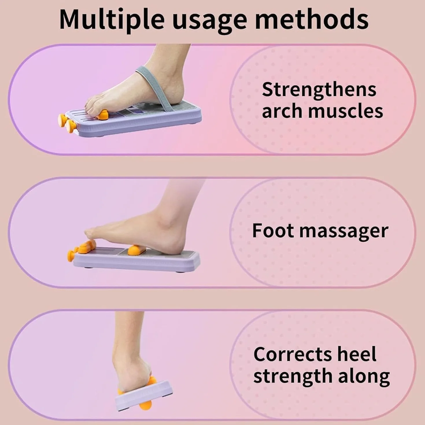 Appareil de Musculation de la Voûte Plantaire, Outil d'Exercice pour Pieds à Double Ressort et Résistance Ajustable