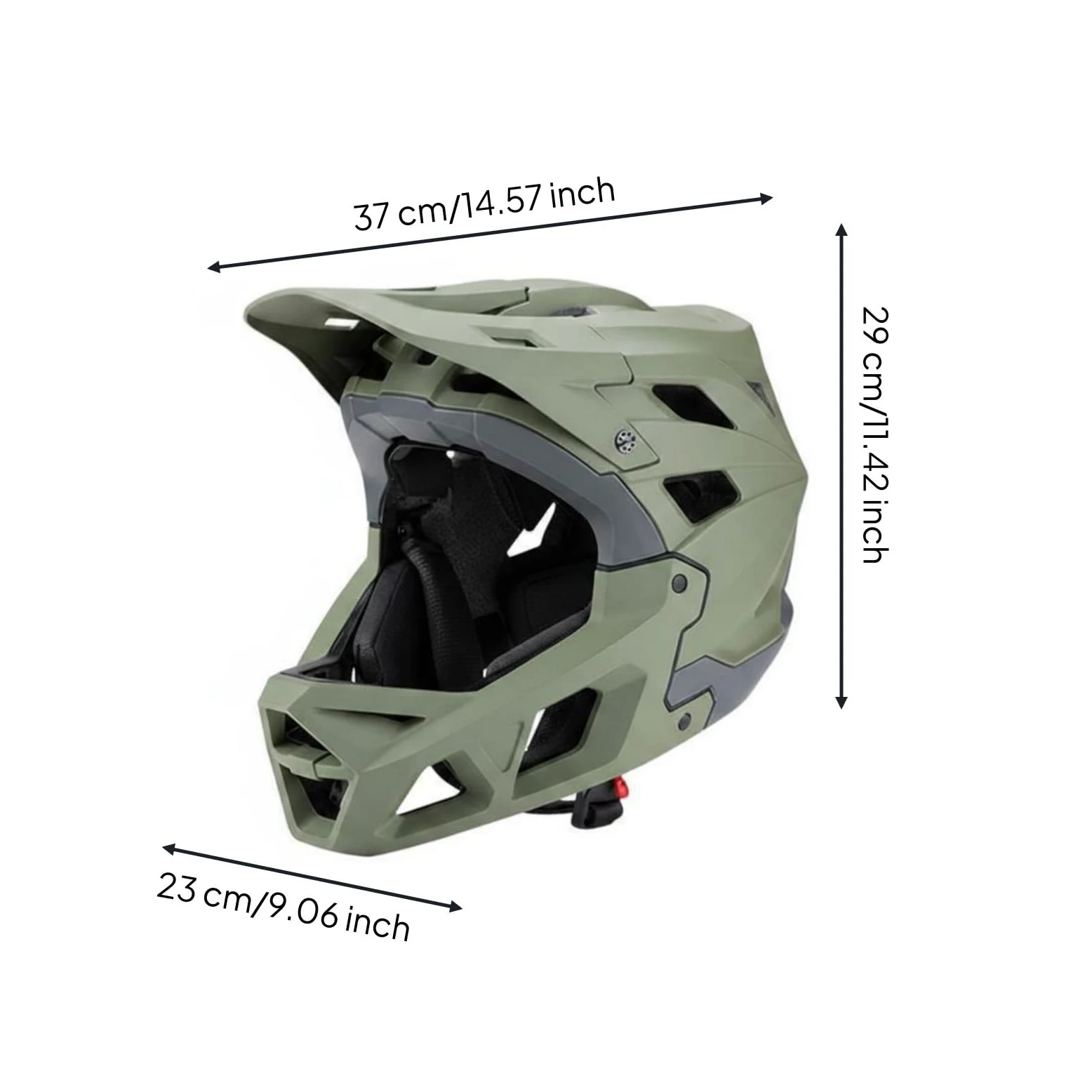 Milageto Casque Intégral Aération | Casque Scente Descente à Absorption d'Impact en PC et EPS Léger, Protection Complète avec Coque Mentonnière pour Adultes