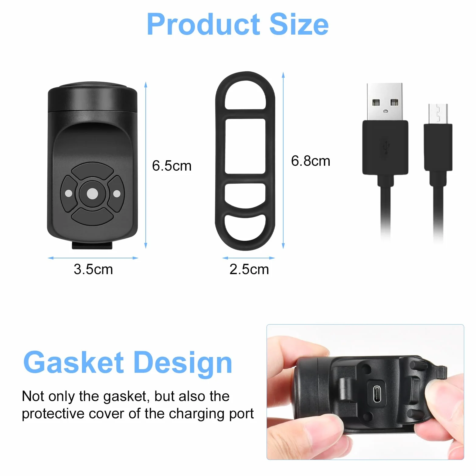 Flintronic Sonnette de Vélo Électrique 120dB IPX4 USB Klaxon Noir